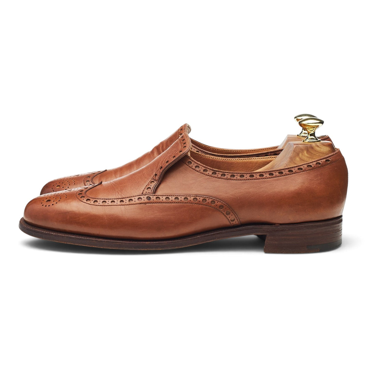 Tan Brown Leather Brogue Loafers UK 8 US 9 C