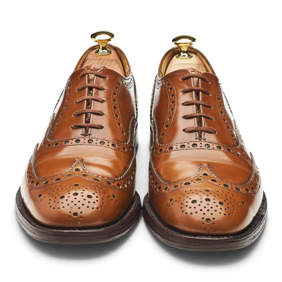 'Burwood' Tan Brown Leather Oxford Brogues UK 7.5 F