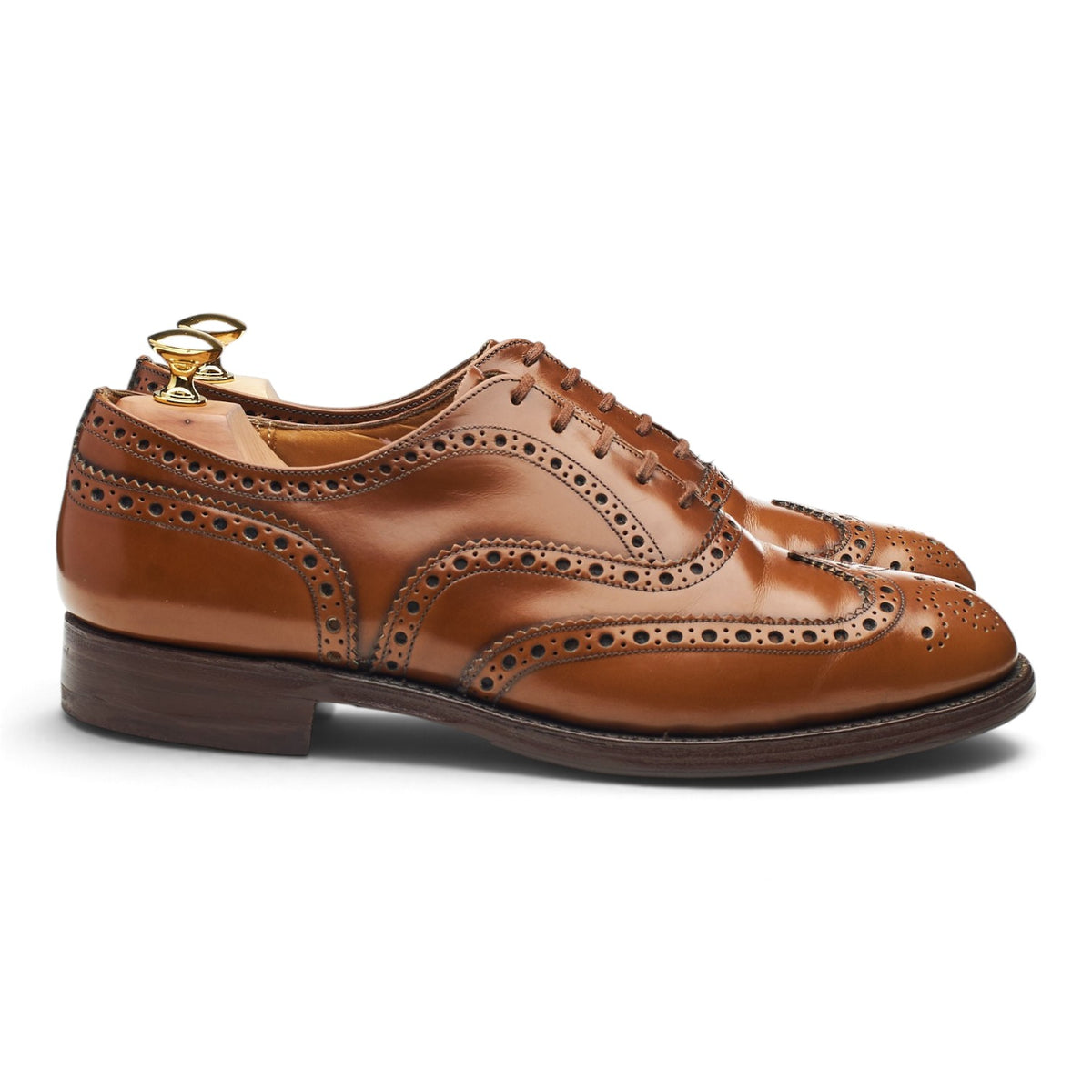 'Burwood' Tan Brown Leather Oxford Brogues UK 7.5 F