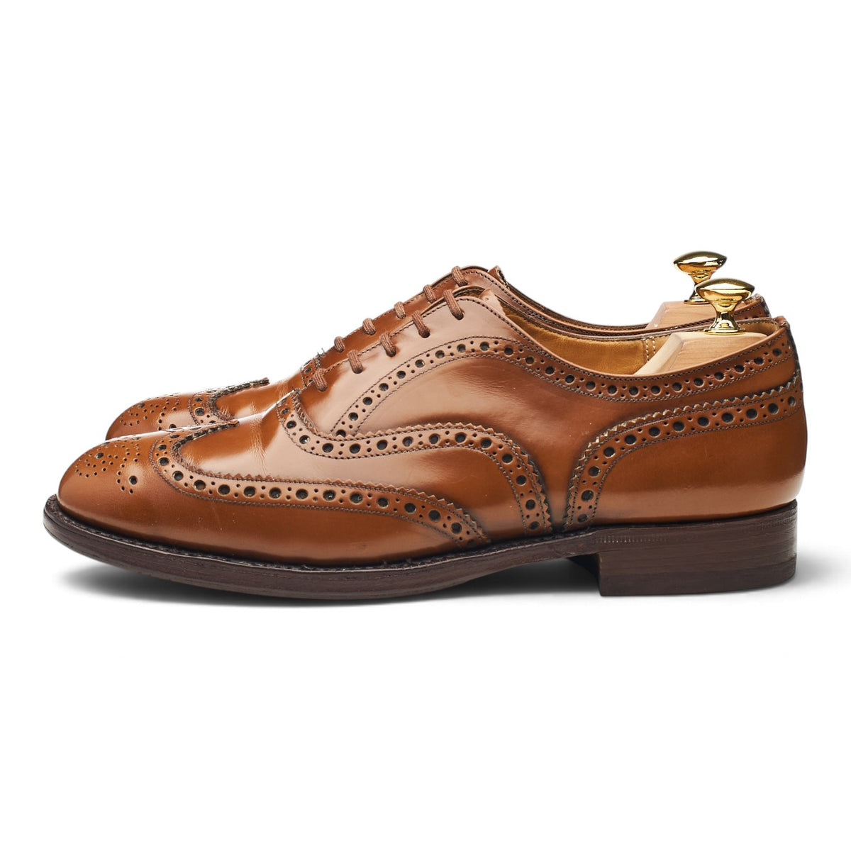 'Burwood' Tan Brown Leather Oxford Brogues UK 7.5 F