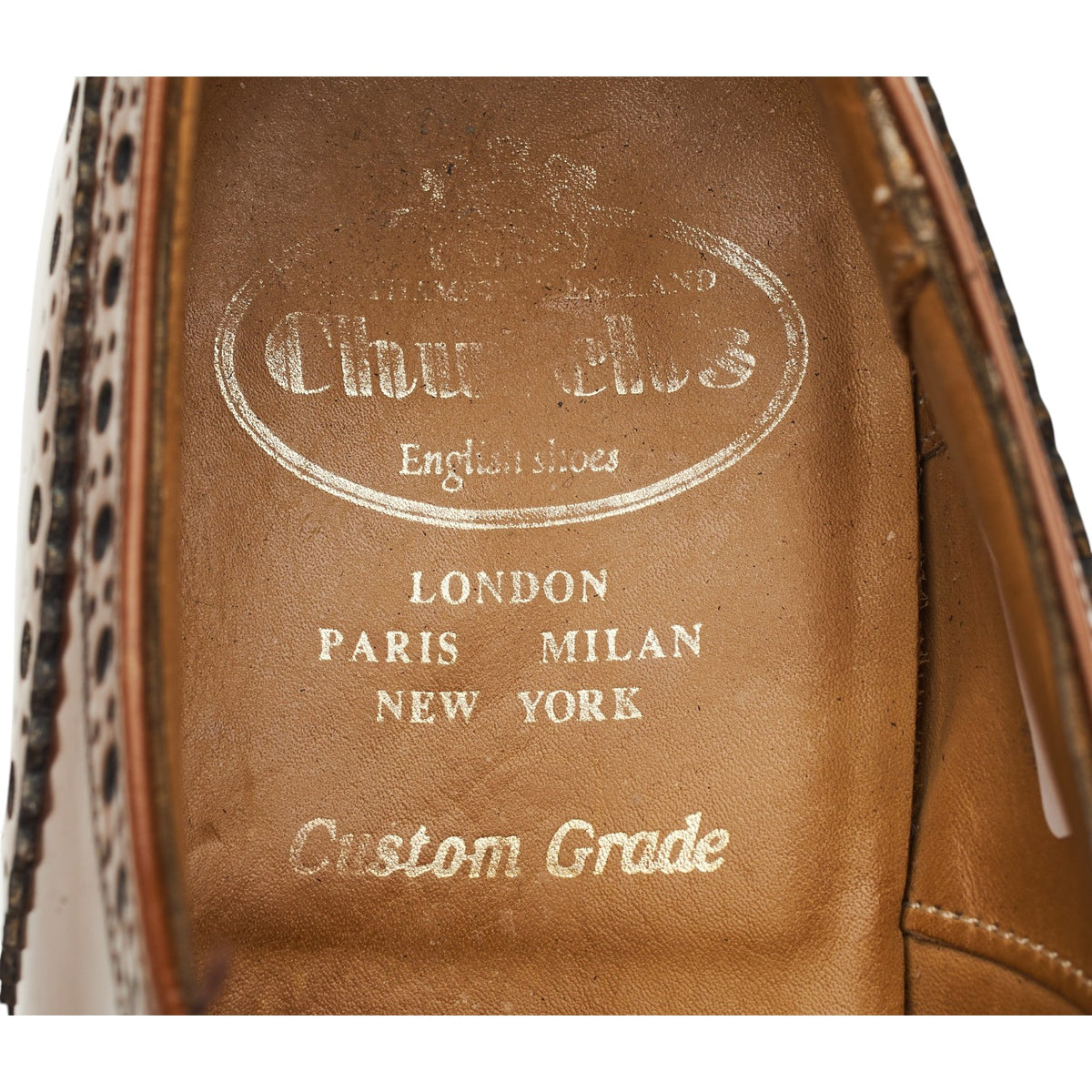 'Burwood' Tan Brown Leather Oxford Brogues UK 7.5 F