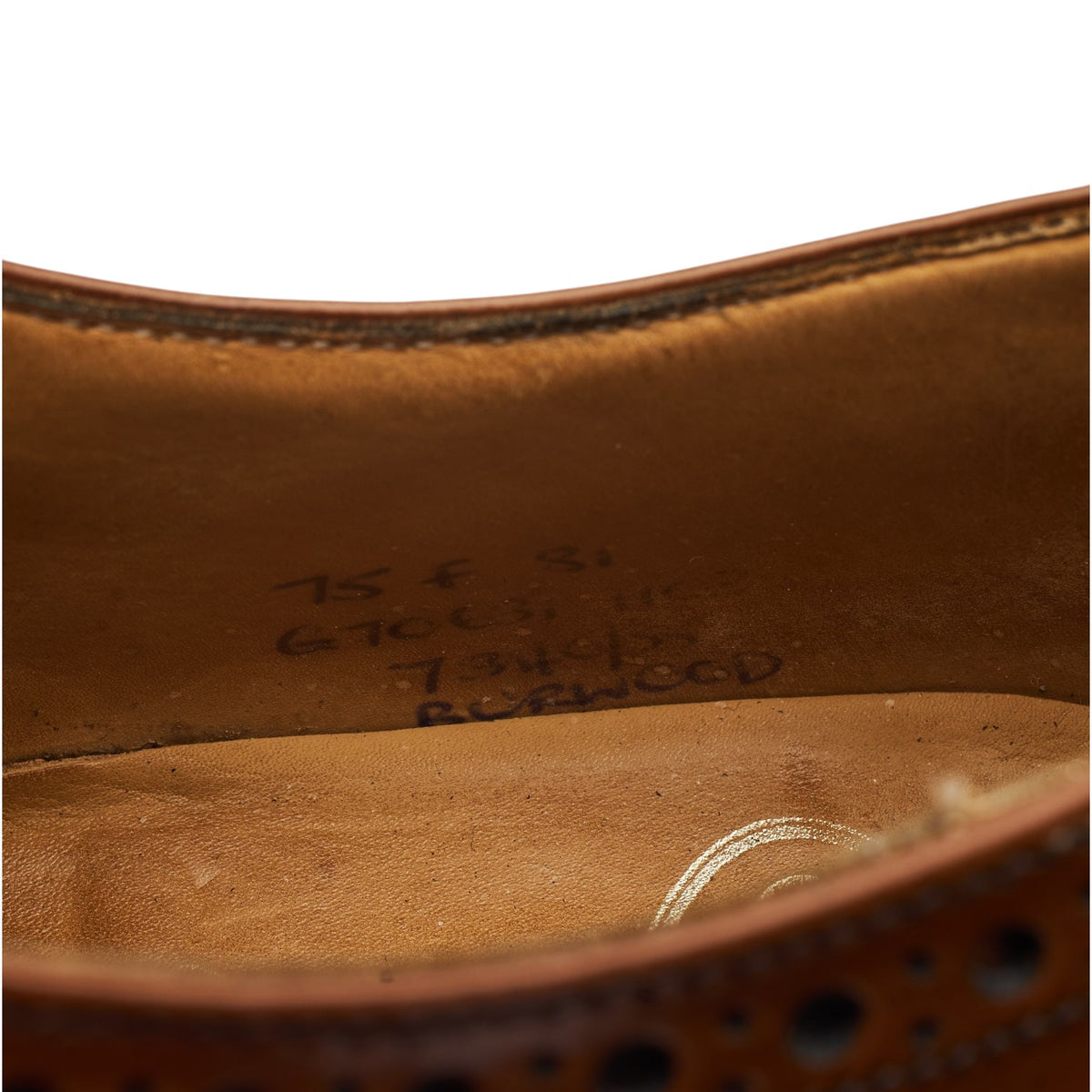 'Burwood' Tan Brown Leather Oxford Brogues UK 7.5 F