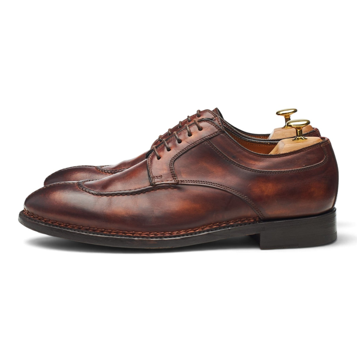 'Magnifico' Brown Patina Leather Split Toe Derby UK 8.5 EU 42.5