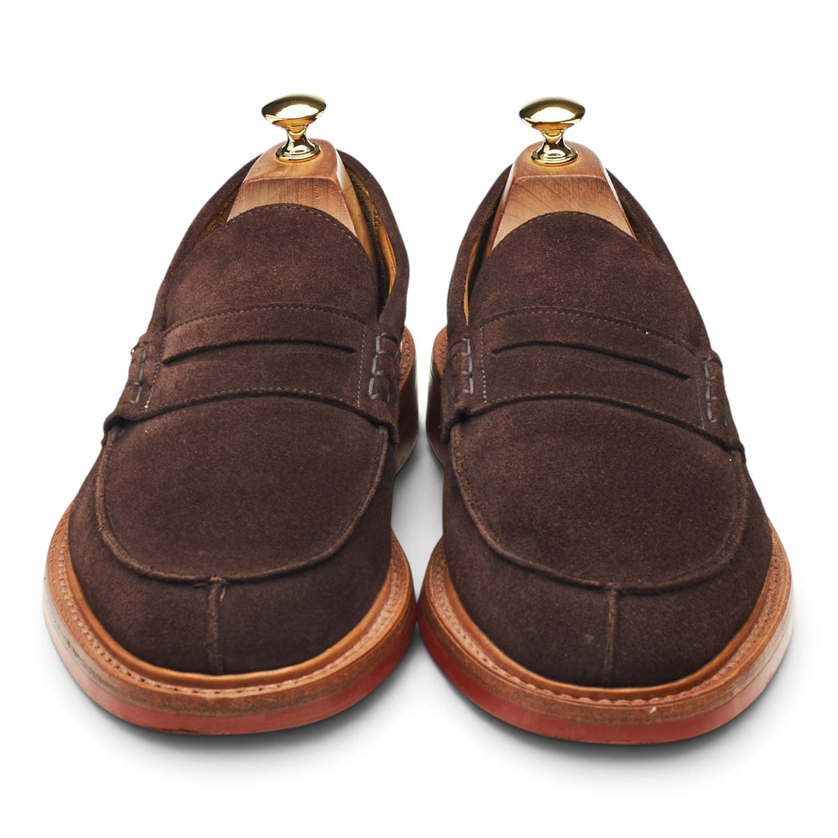 'James' Dark Brown Suede Split Toe Loafers UK 9.5