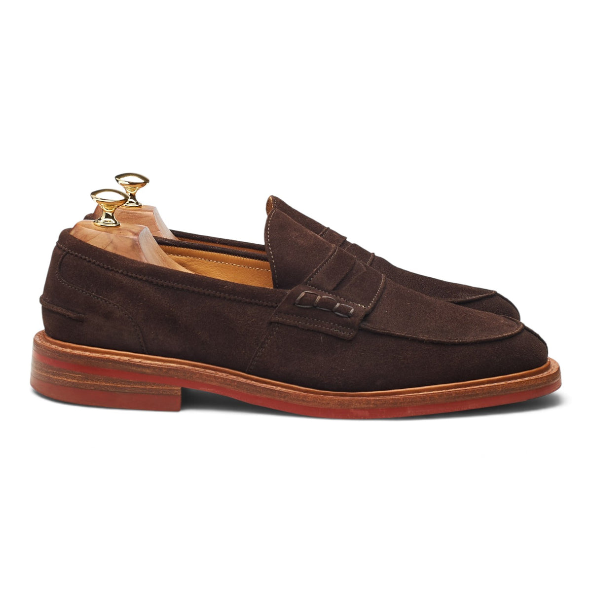 'James' Dark Brown Suede Split Toe Loafers UK 9.5