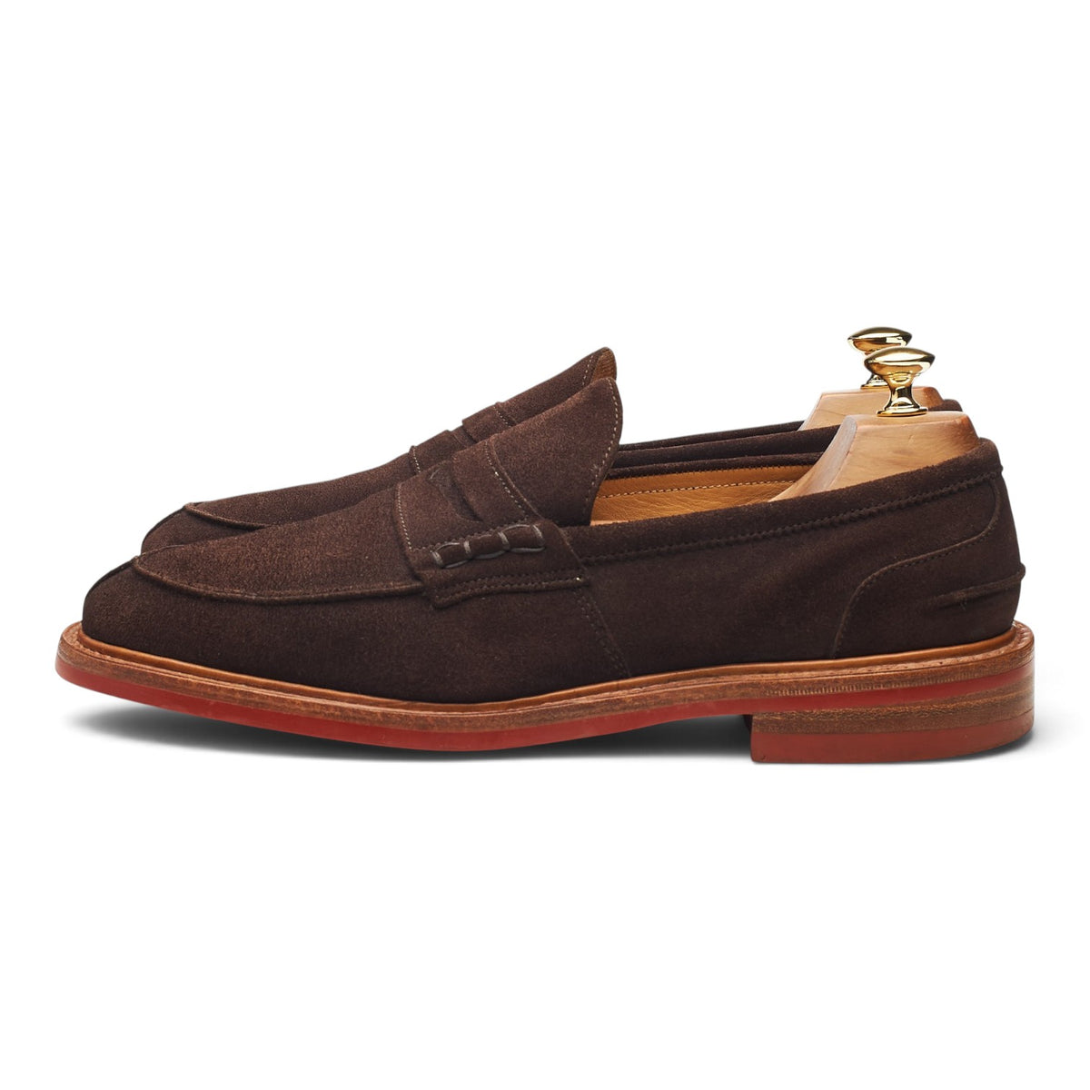 'James' Dark Brown Suede Split Toe Loafers UK 9.5