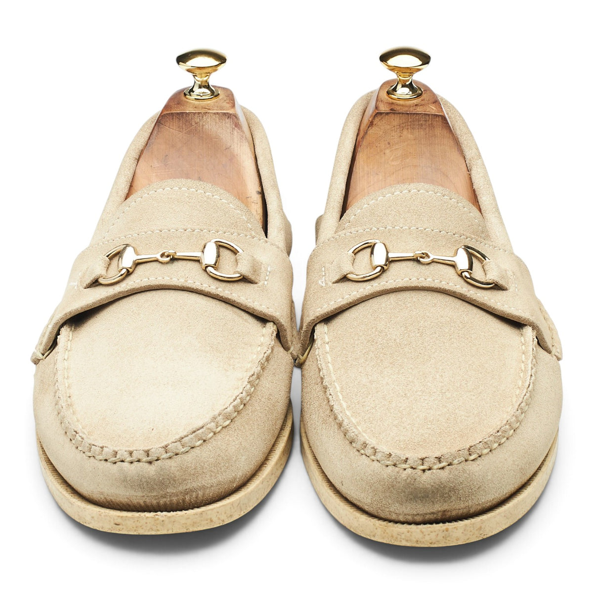 'Bit Loafer' Beige Suede Horsebit Loafers UK 8.5 US 9.5