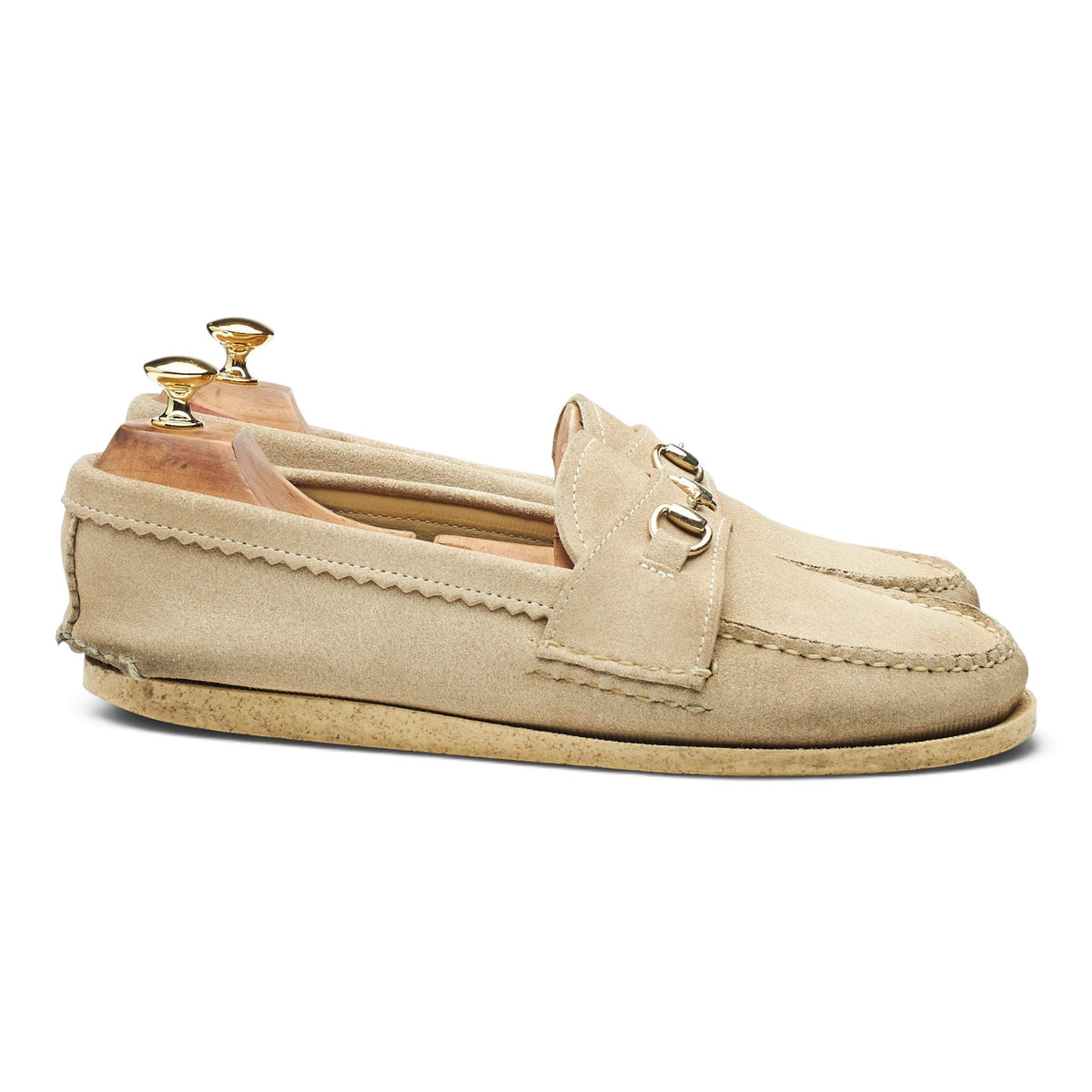 'Bit Loafer' Beige Suede Horsebit Loafers UK 8.5 US 9.5