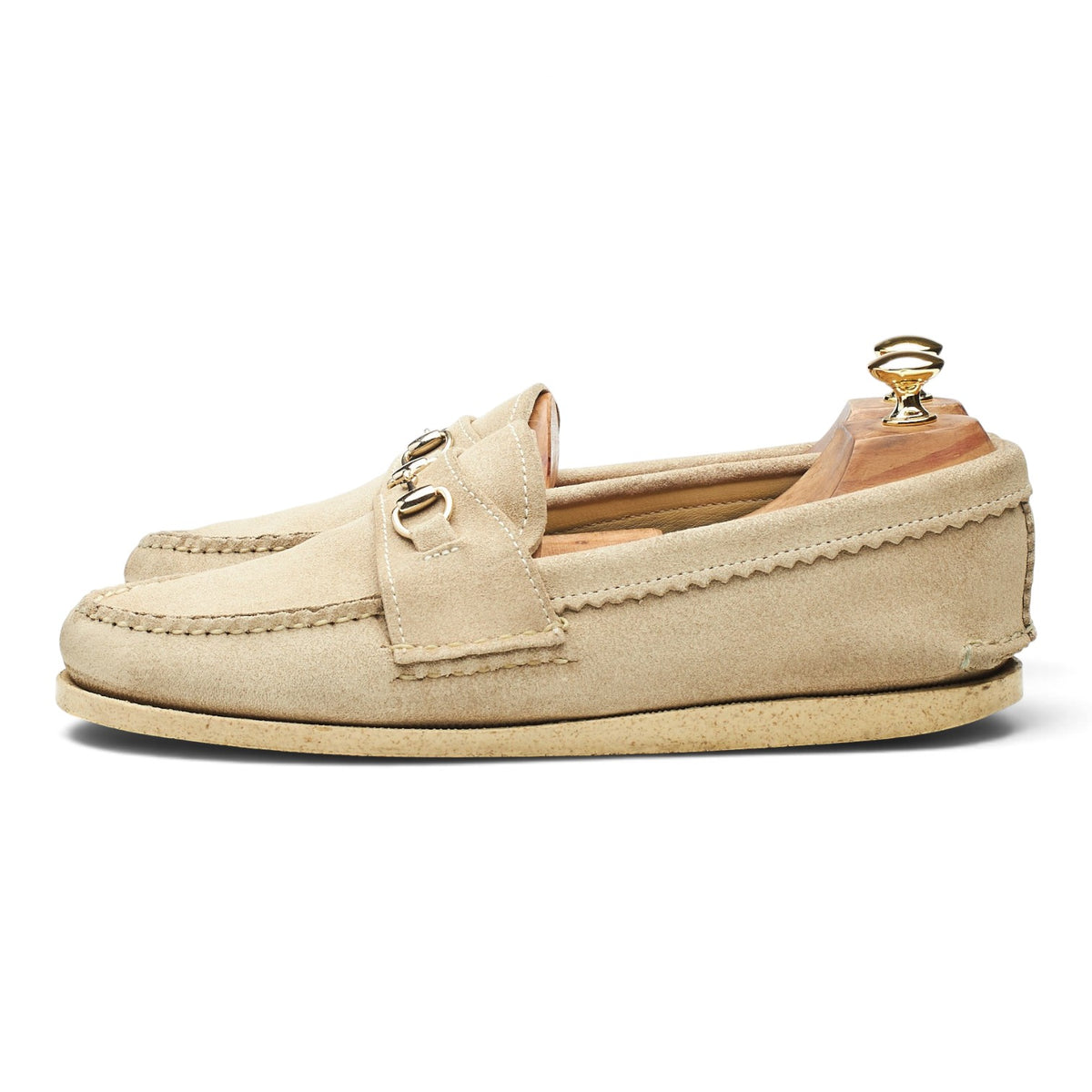 'Bit Loafer' Beige Suede Horsebit Loafers UK 8.5 US 9.5