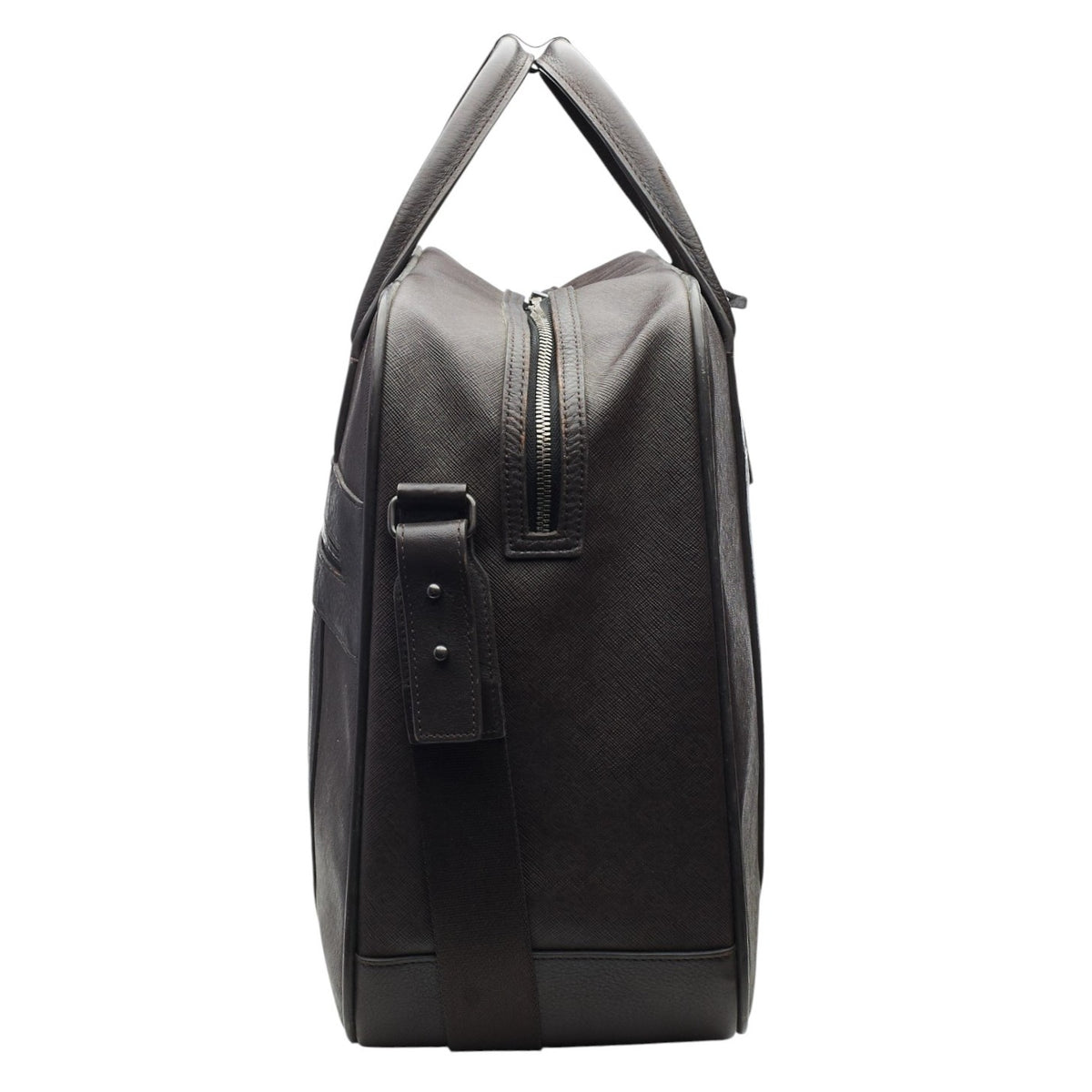 'Windsor' Dark Brown Canvas Weekend Bag