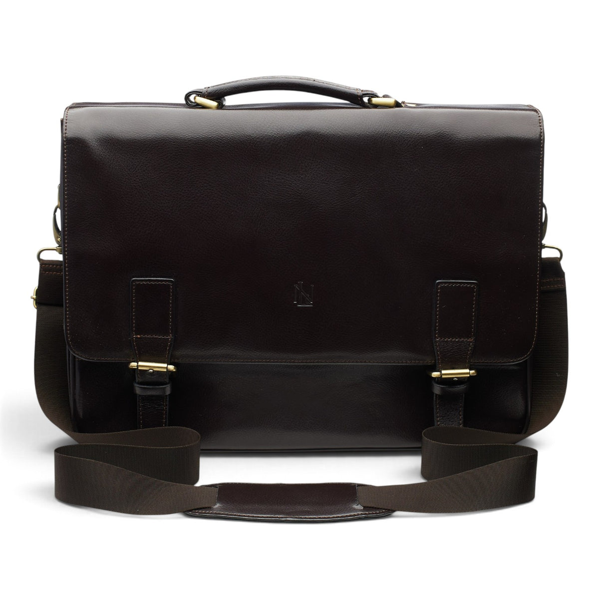 Dark Brown Grain Leather Briefcase