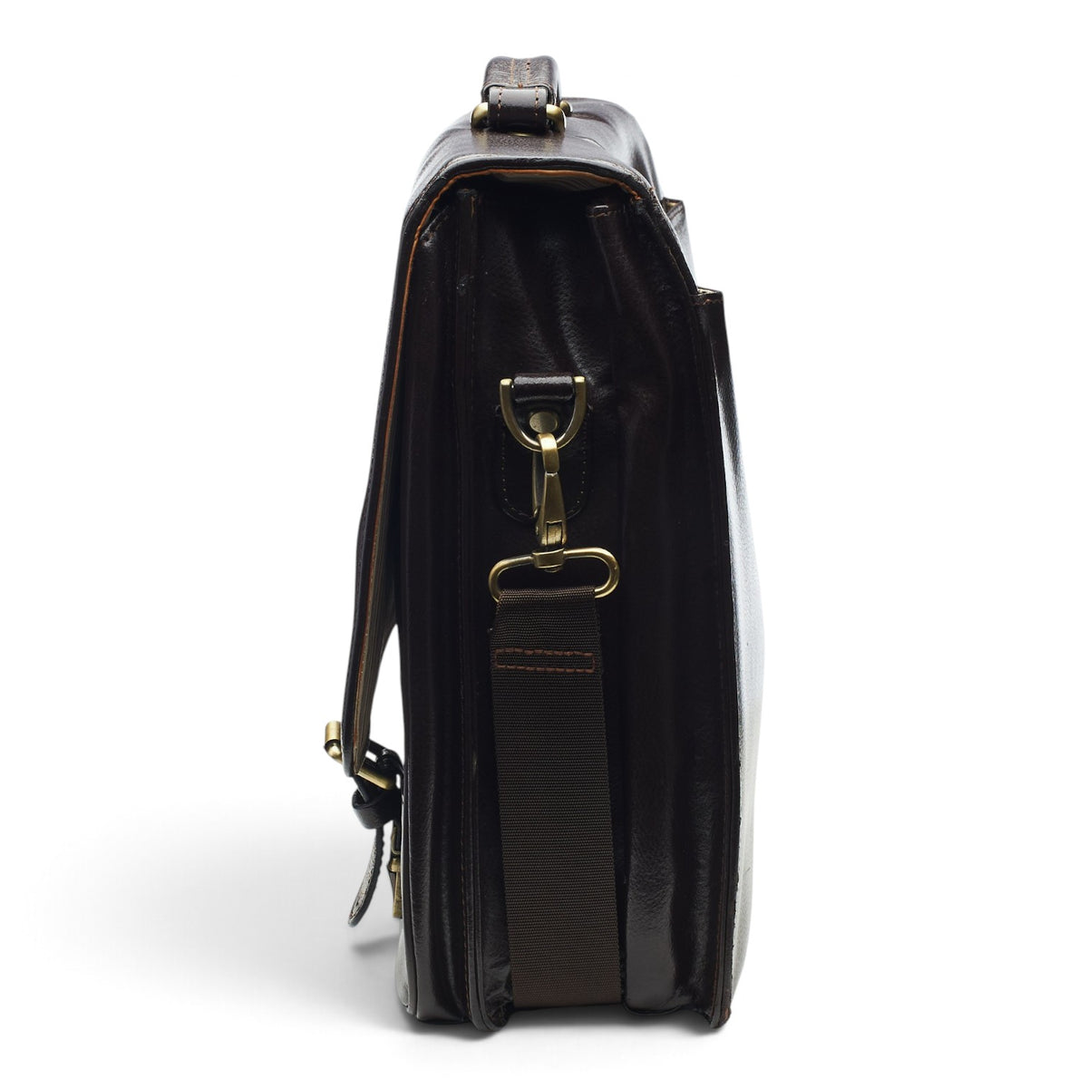 Dark Brown Grain Leather Briefcase