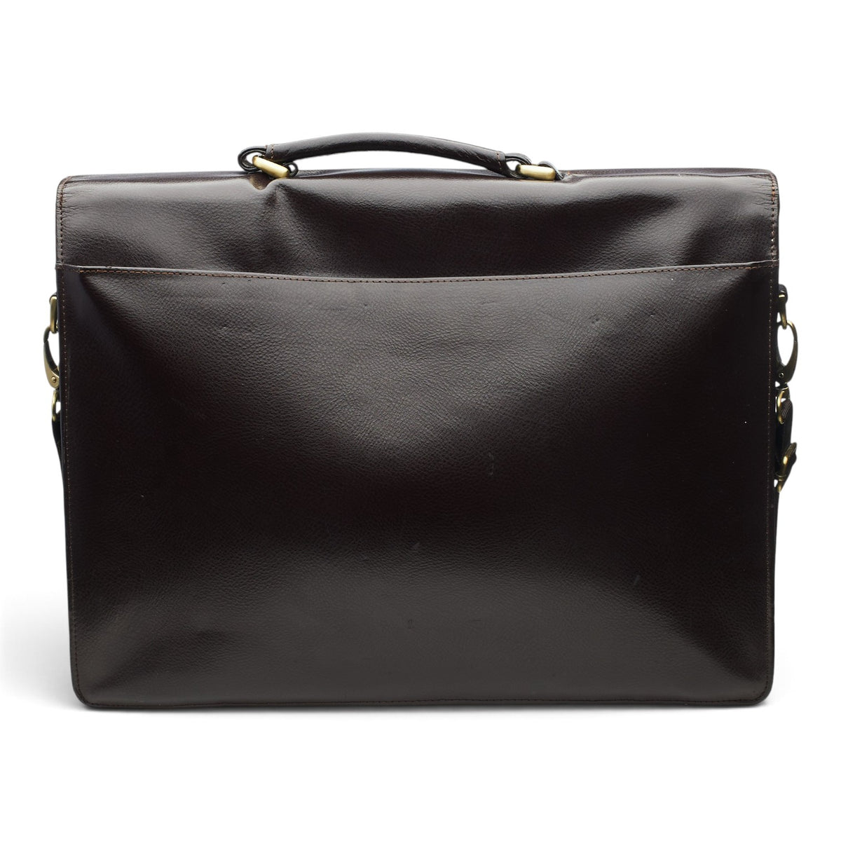 Dark Brown Grain Leather Briefcase