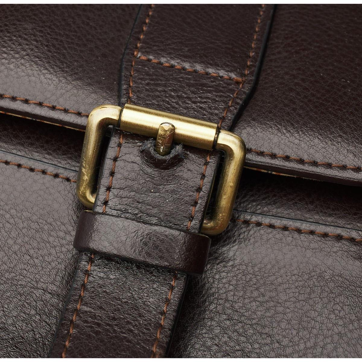 Dark Brown Grain Leather Briefcase
