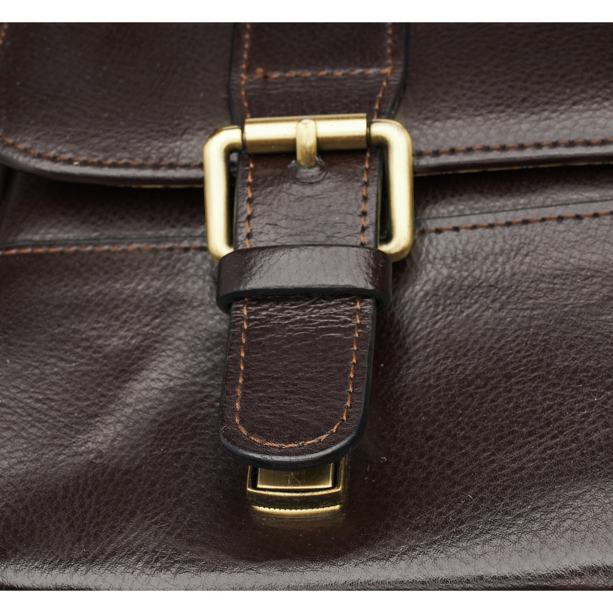 Dark Brown Grain Leather Briefcase