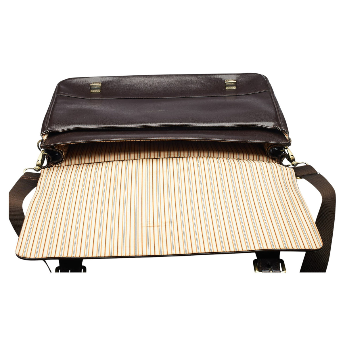 Dark Brown Grain Leather Briefcase