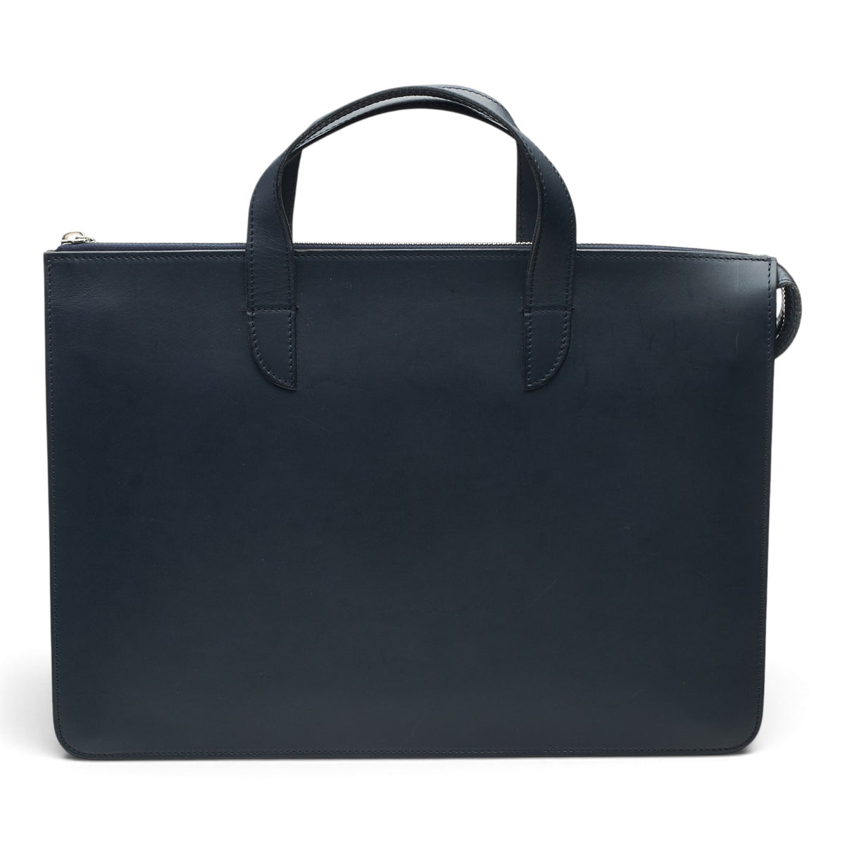 'Vallance' Navy Blue Leather Briefcase