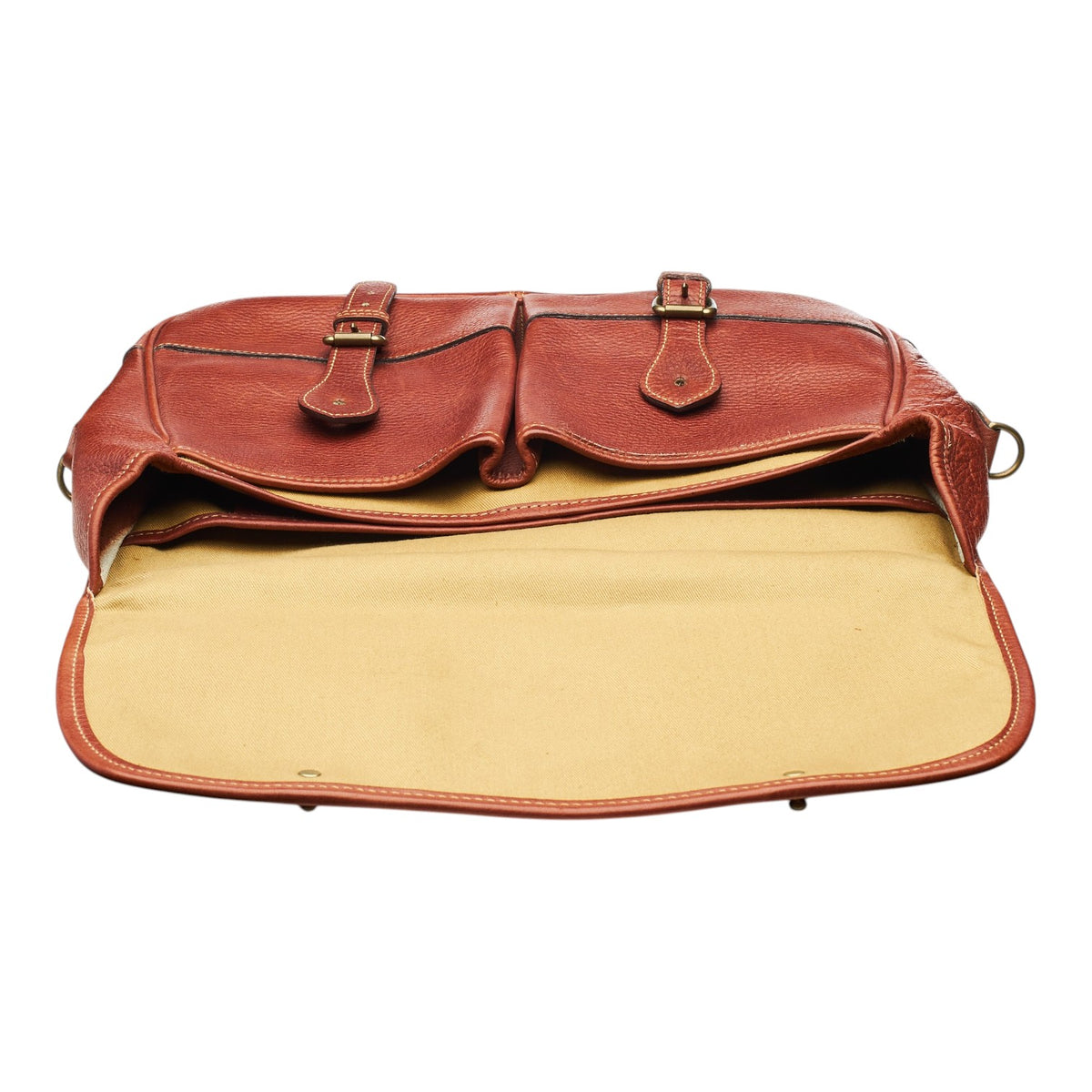 'Small Clipper' Tan Brown Leather Briefcase