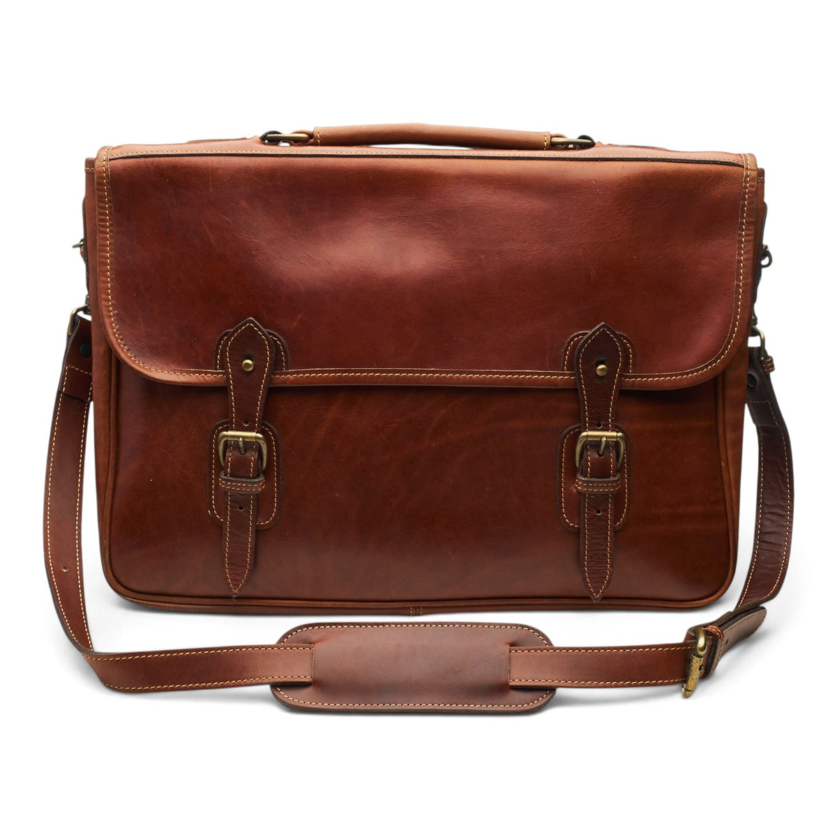 'Wymington' Tan Brown Leather Briefcase
