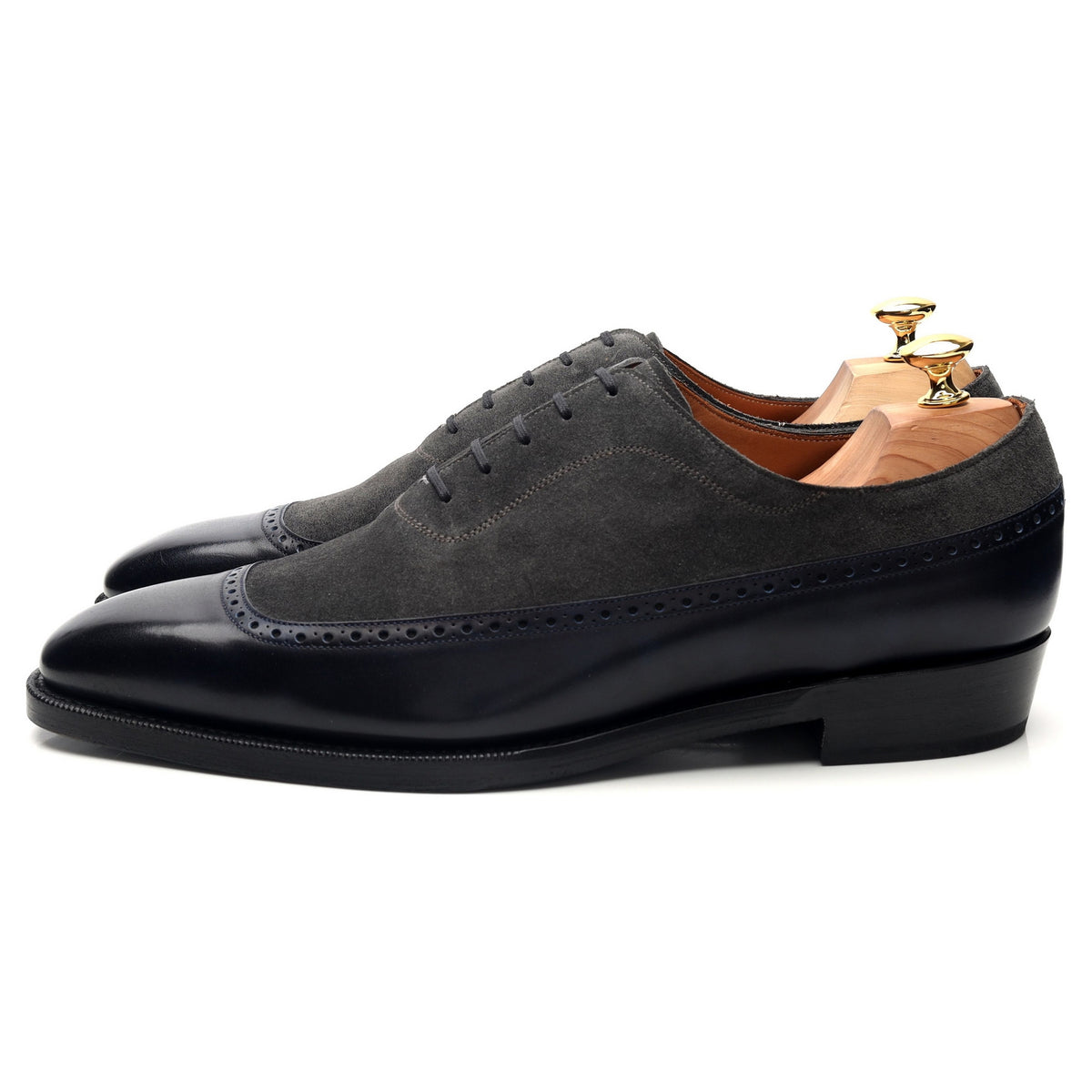 &#39;Sebastien&#39; Navy Blue Museum Leather Oxford UK 11 E