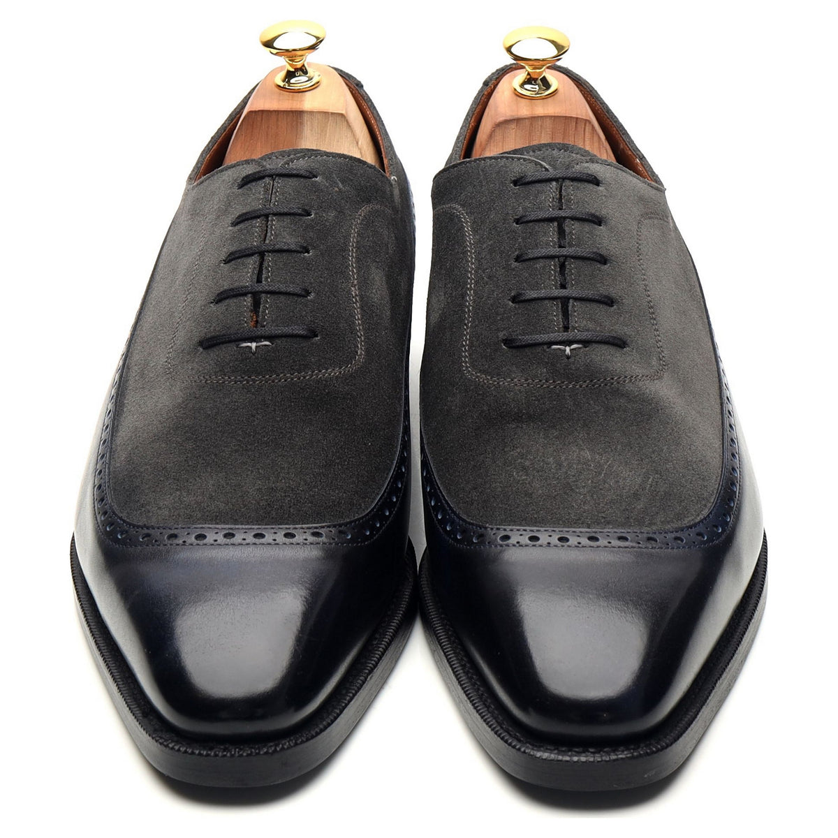 &#39;Sebastien&#39; Navy Blue Museum Leather Oxford UK 11 E