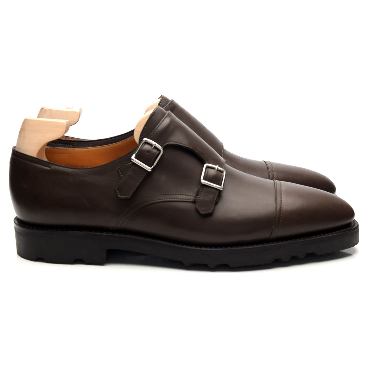 &#39;William&#39; Brown Leather Double Monk Strap UK 10 E