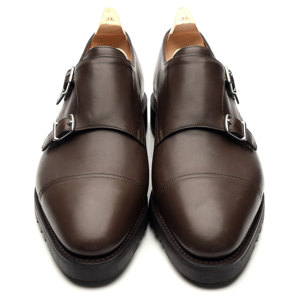 &#39;William&#39; Brown Leather Double Monk Strap UK 10 E