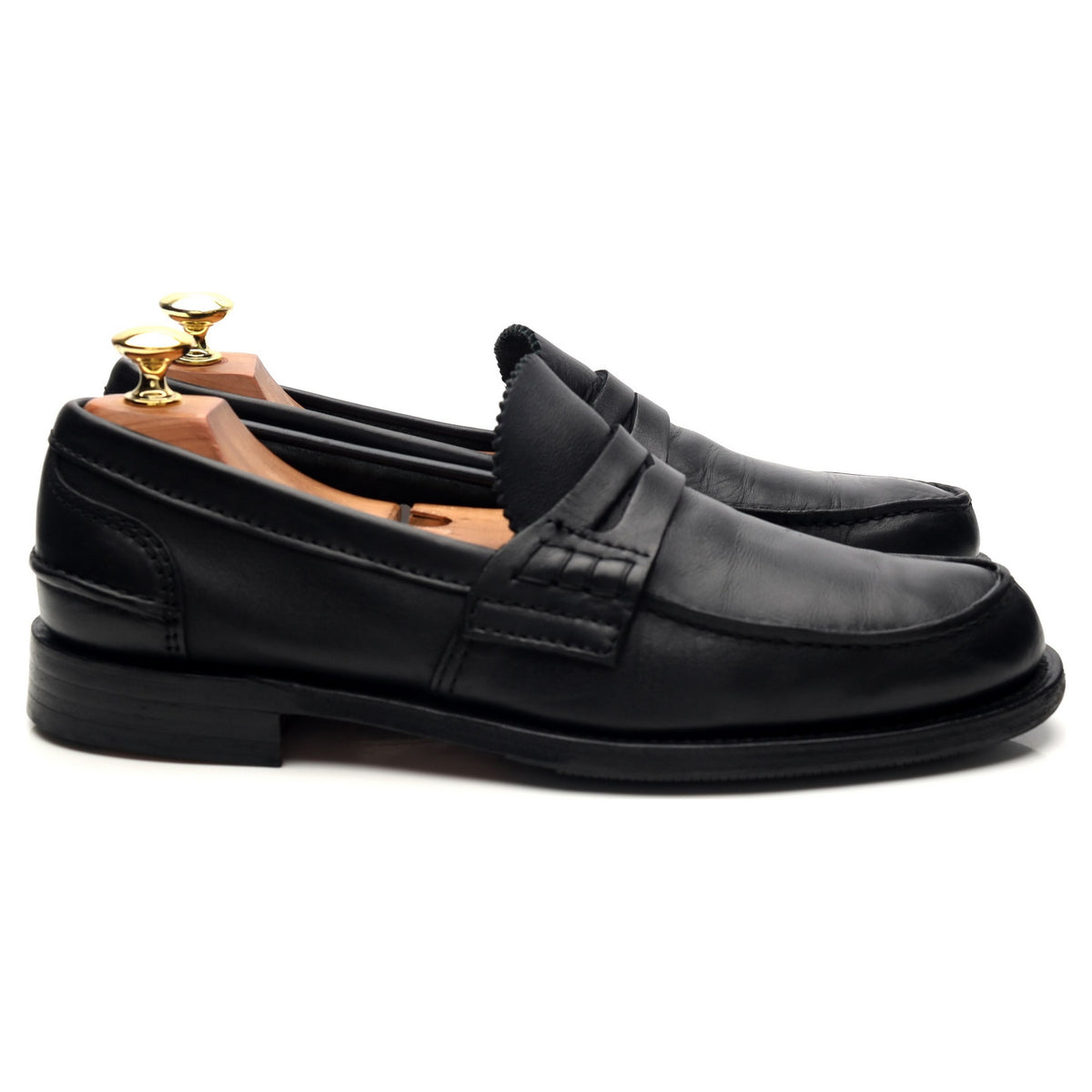 &#39;Pembrey&#39; Black Leather Loafers UK 8 F