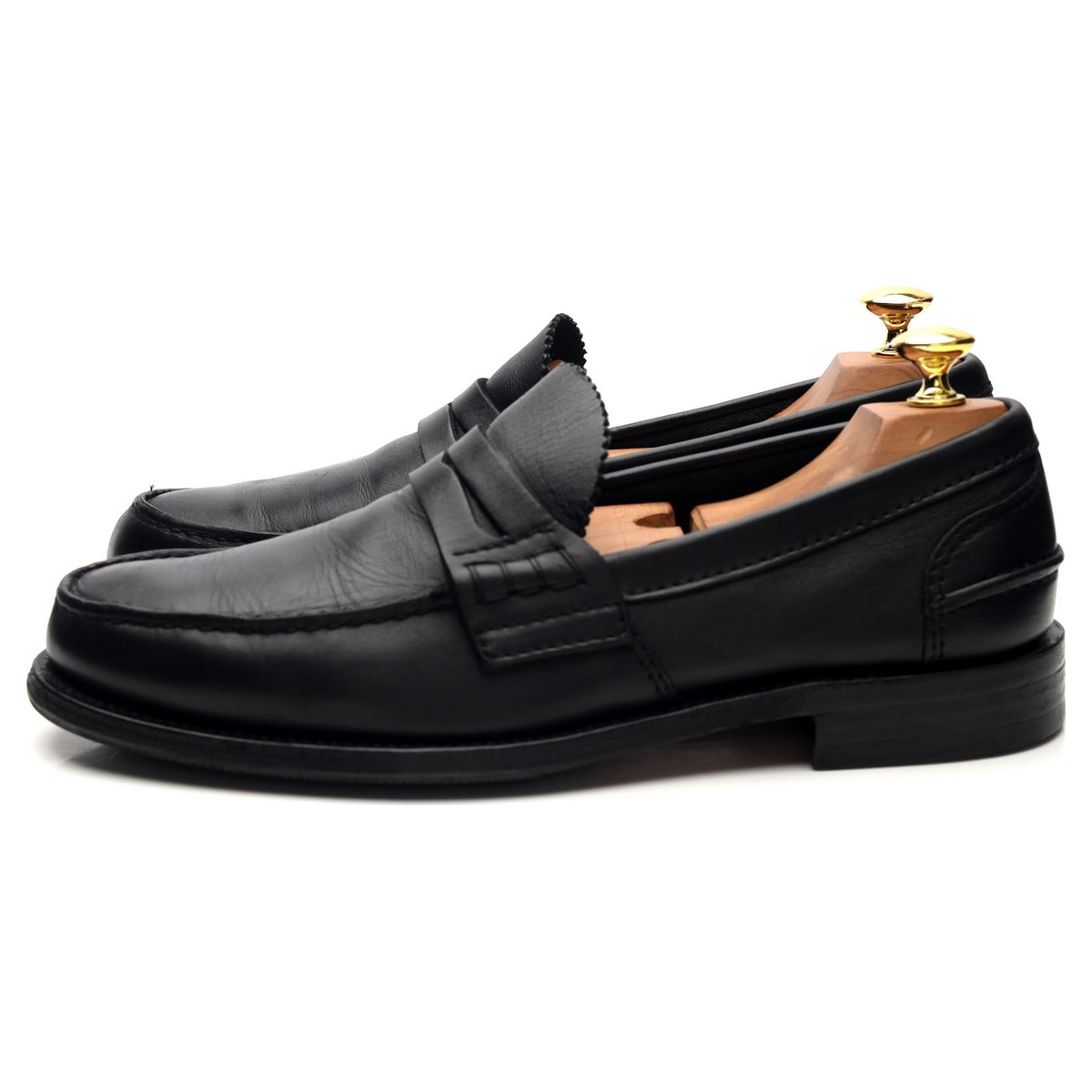 &#39;Pembrey&#39; Black Leather Loafers UK 8 F