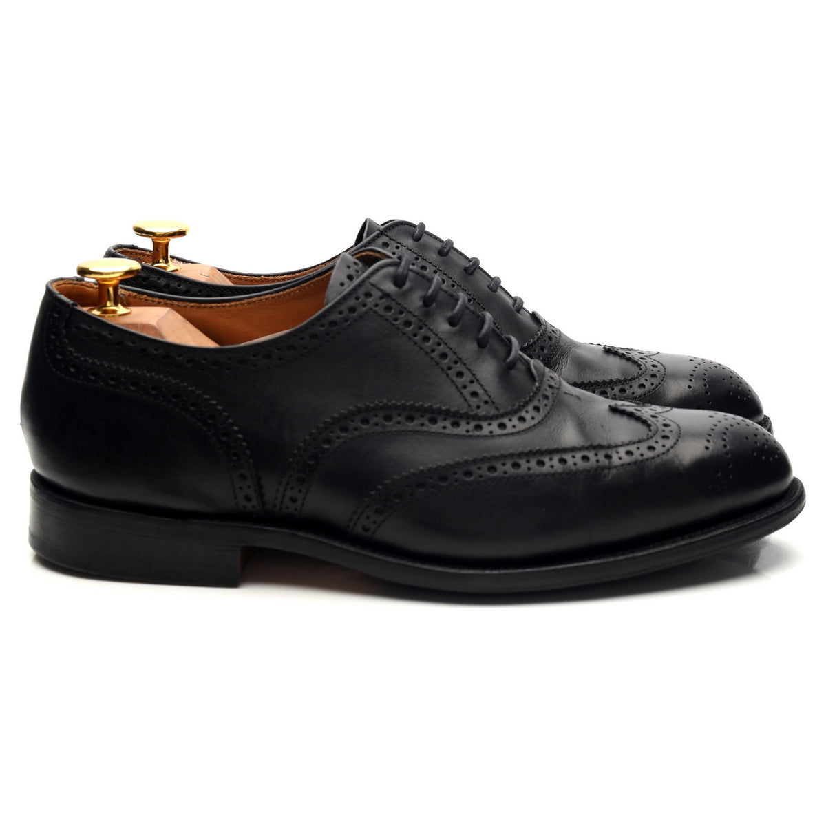 &#39;Epsom&#39; Black Leather Oxford Brogues UK 6