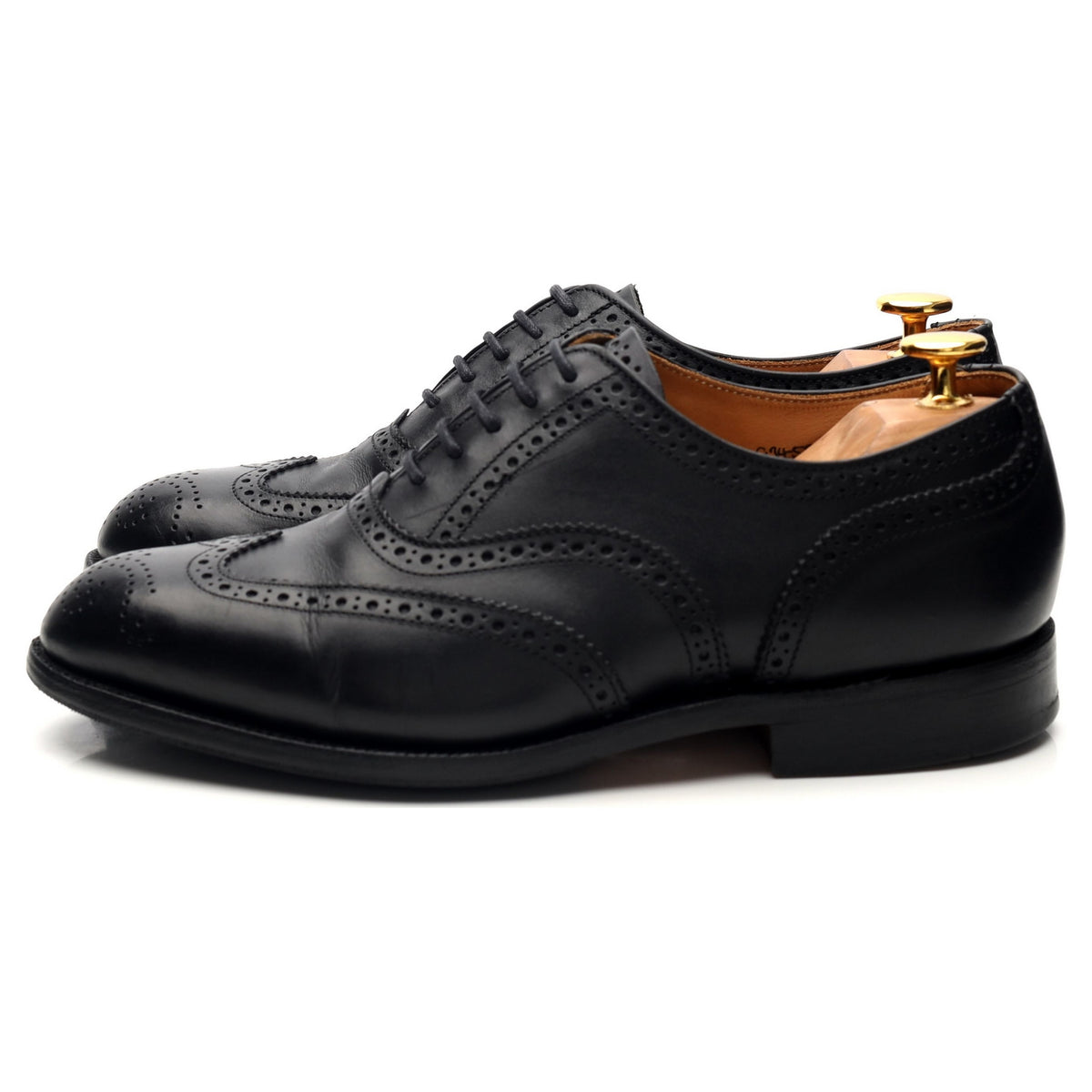 &#39;Epsom&#39; Black Leather Oxford Brogues UK 6