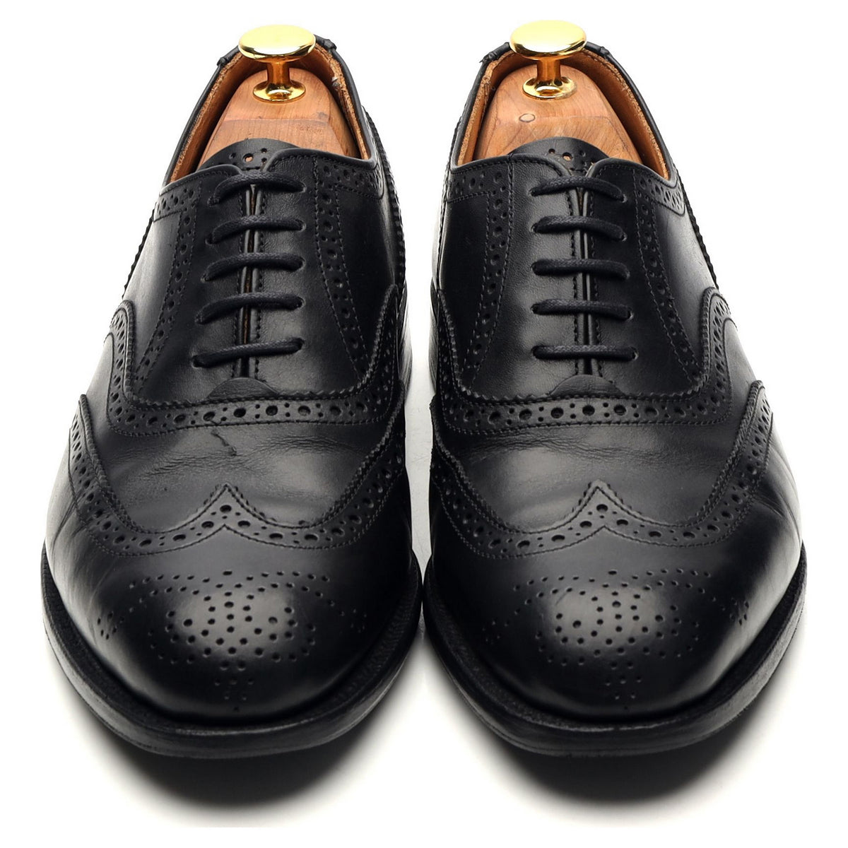 &#39;Epsom&#39; Black Leather Oxford Brogues UK 6