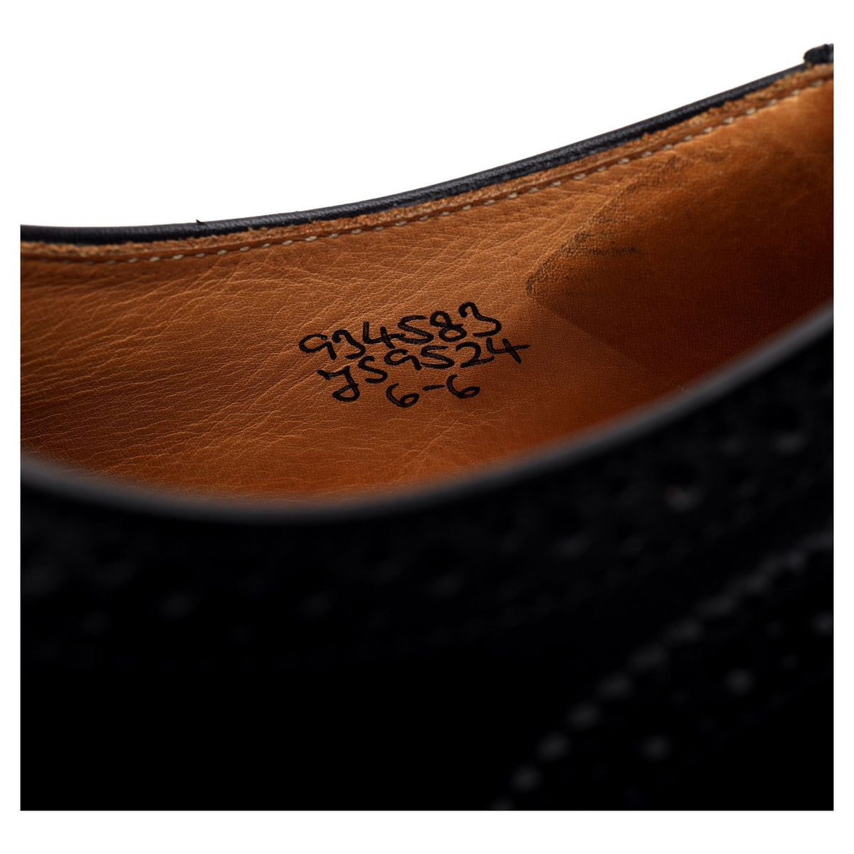 &#39;Epsom&#39; Black Leather Oxford Brogues UK 6