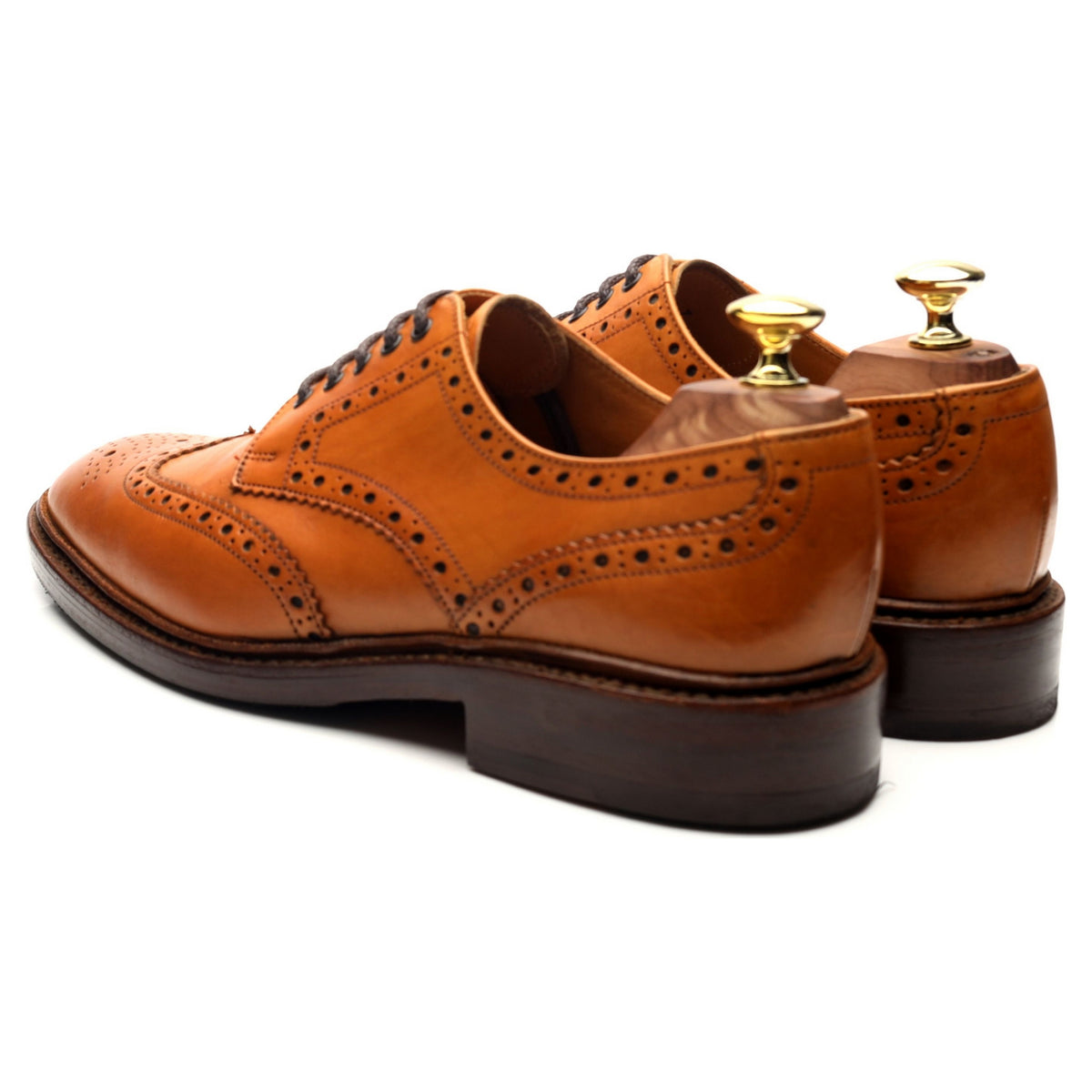 1880 &#39;Chester 2&#39; Tan Brown Leather Derby Brogues UK 7 F