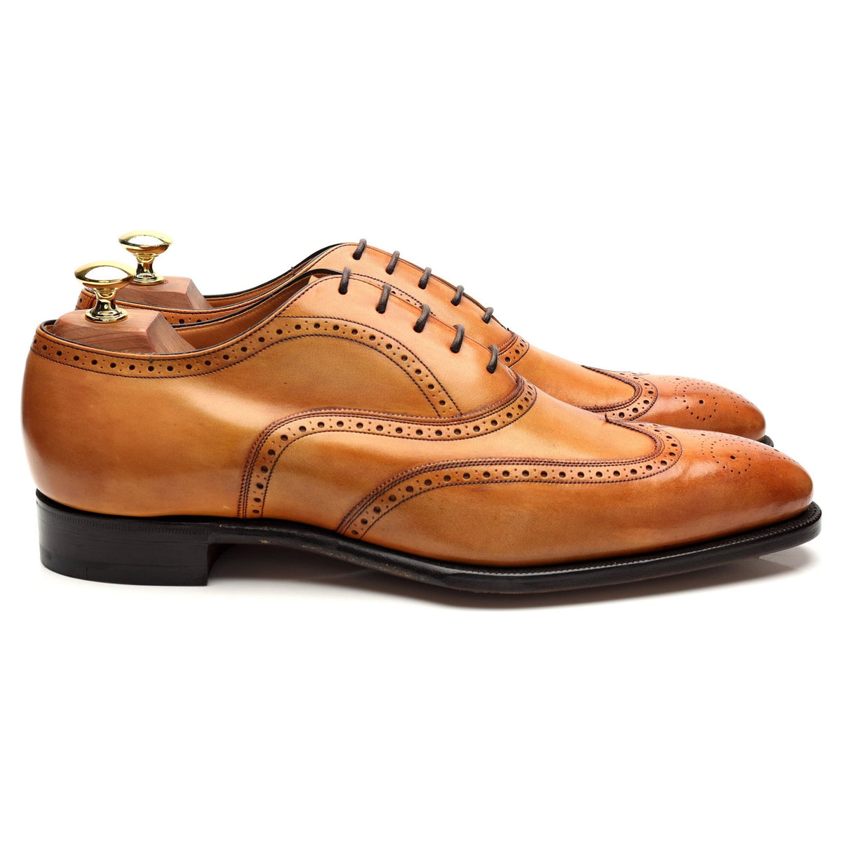 Crown Collection &#39;Carroll&#39; Tan Brown Leather Oxford Brogues UK 8.5 F