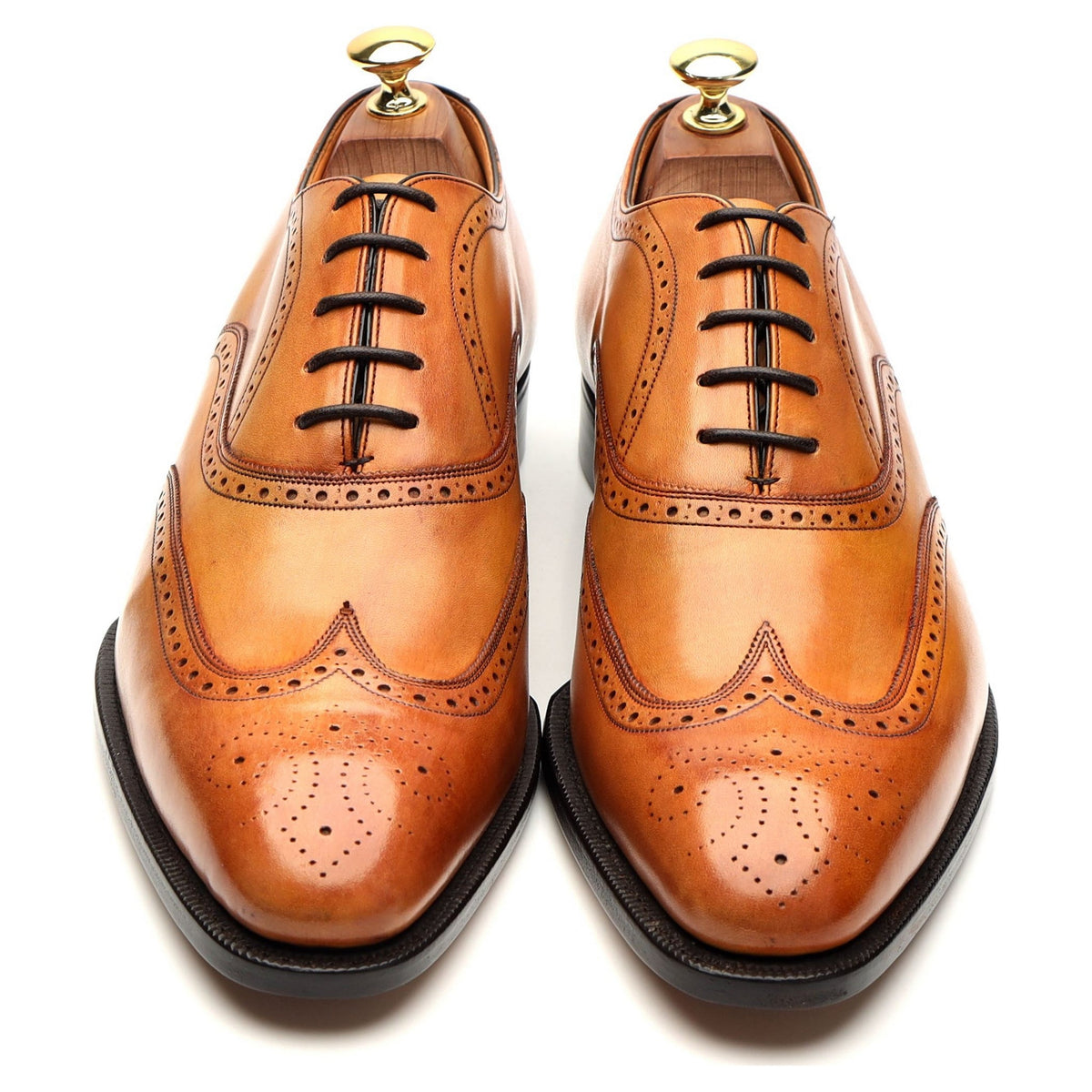 Crown Collection &#39;Carroll&#39; Tan Brown Leather Oxford Brogues UK 8.5 F