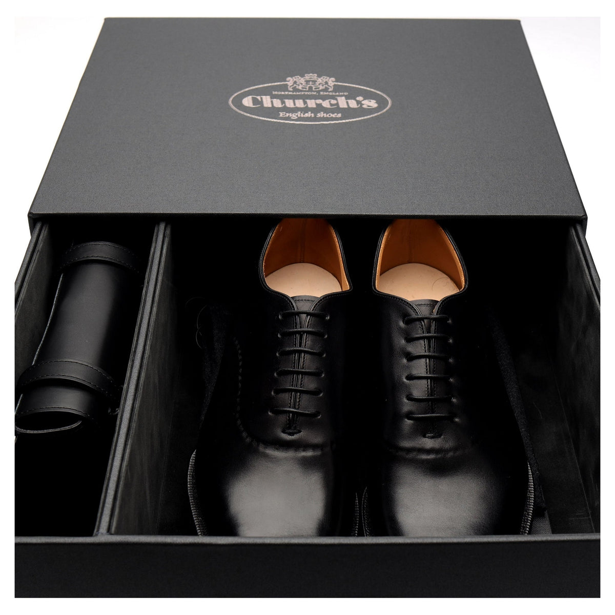 Crown Collection &#39;Eliot&#39; Black Leather Wholecut Oxford UK 8.5 F