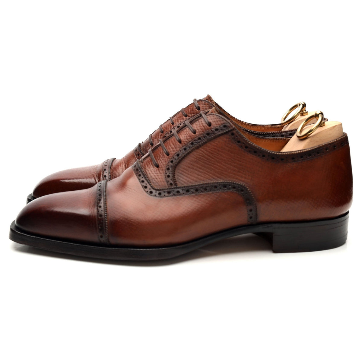 Tradizione Brown Leather Oxford Semi Brogues UK 8.5 EU 42.5