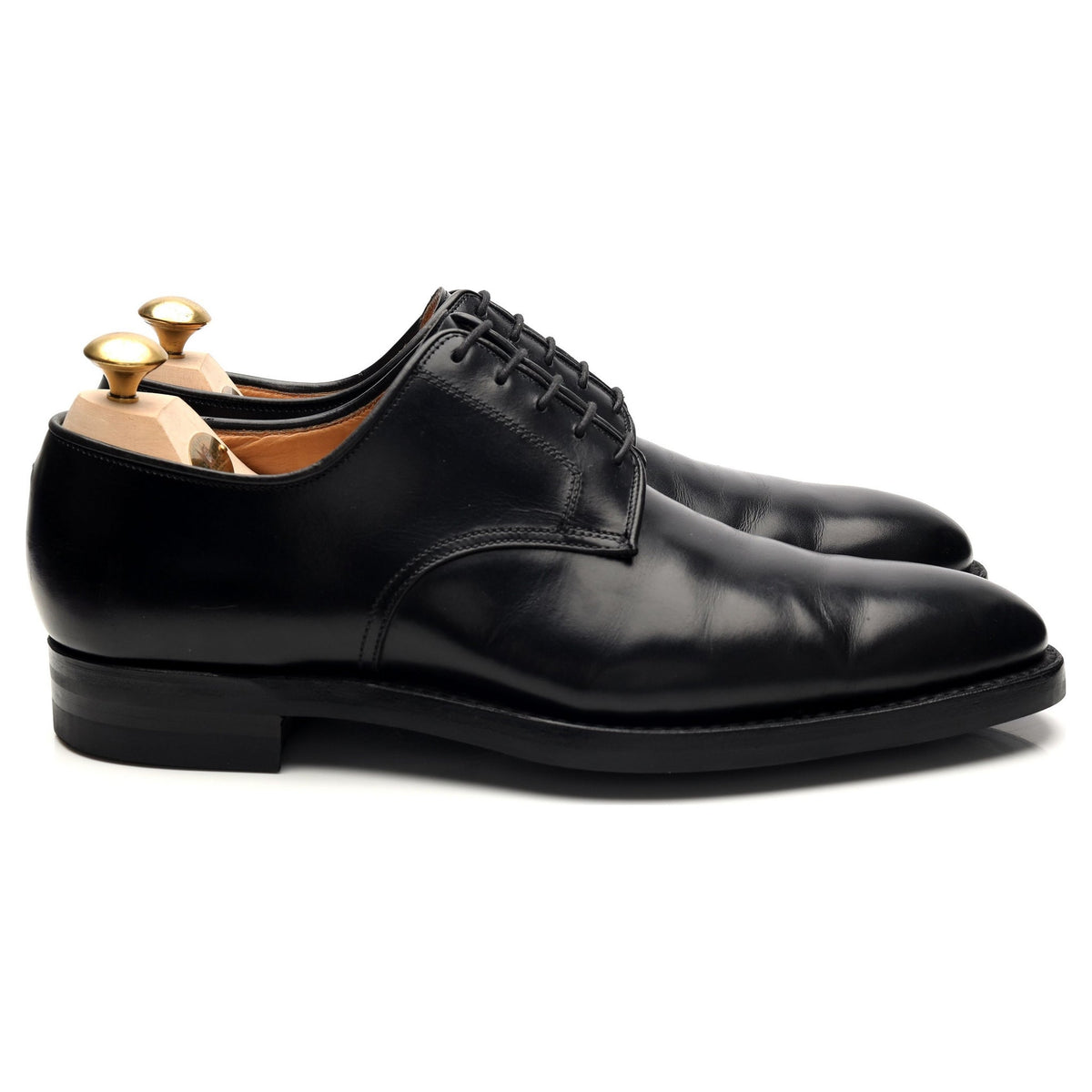 &#39;Bristol&#39; Black Leather Derby UK 8.5 E