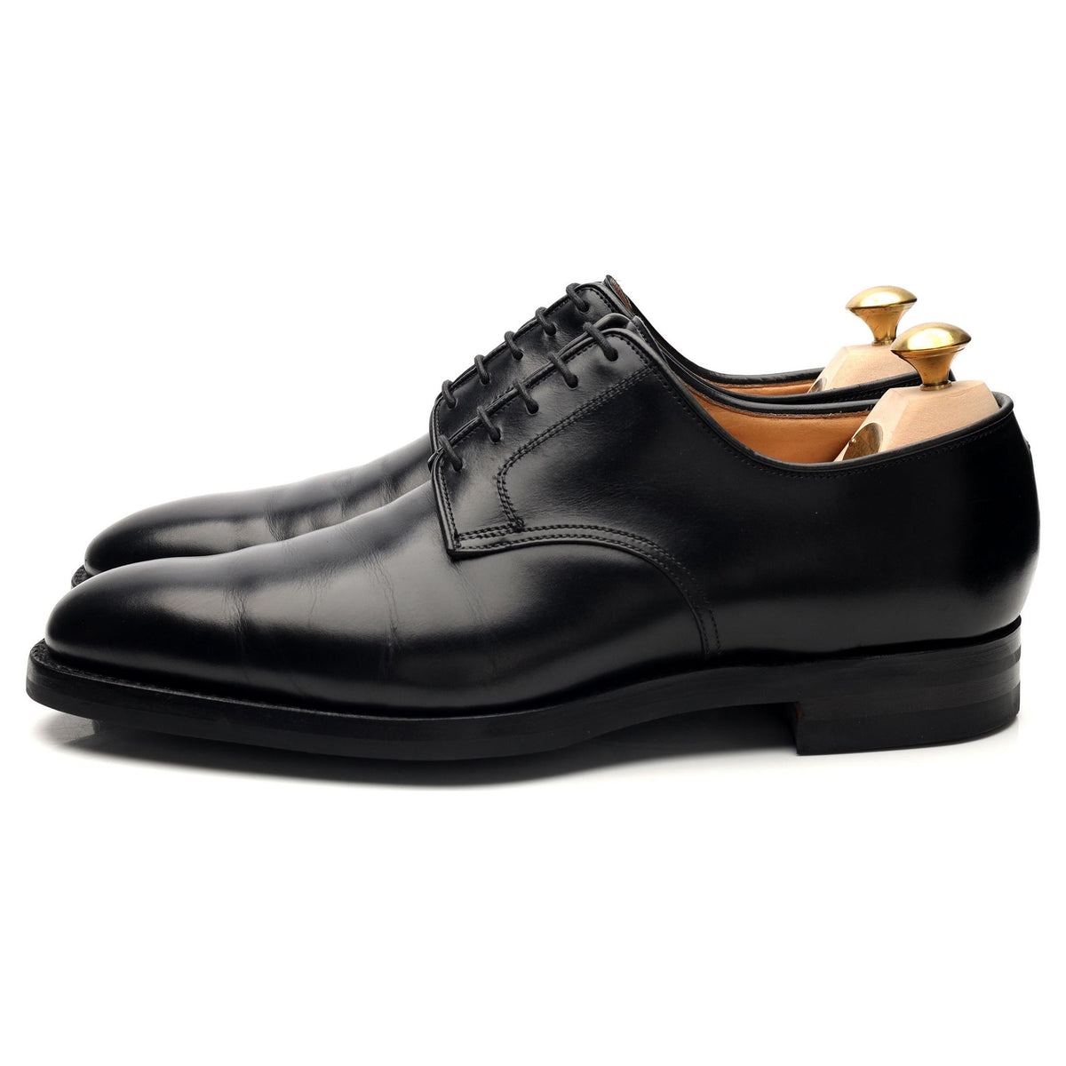 &#39;Bristol&#39; Black Leather Derby UK 8.5 E