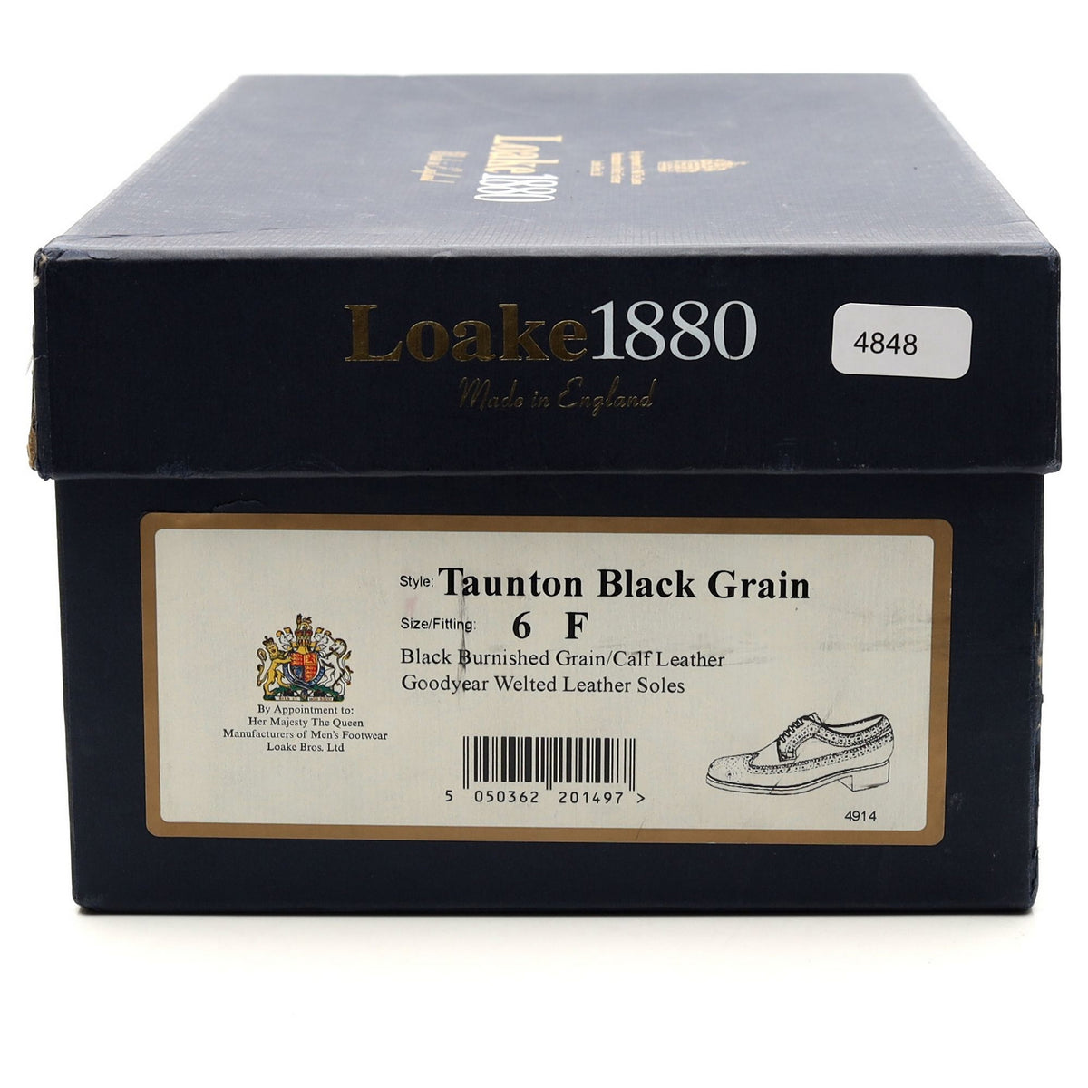 1880 &#39;Taunton&#39; Black Leather Derby Brogues UK 6 F