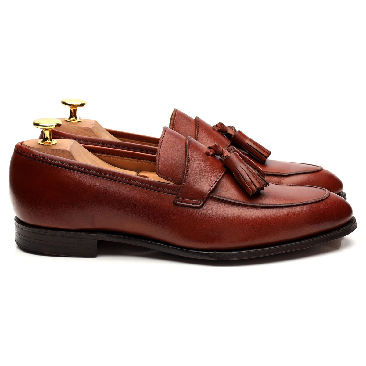 &#39;Sophie 2&#39; Tan Brown Leather Tassel Loafers UK 6 C