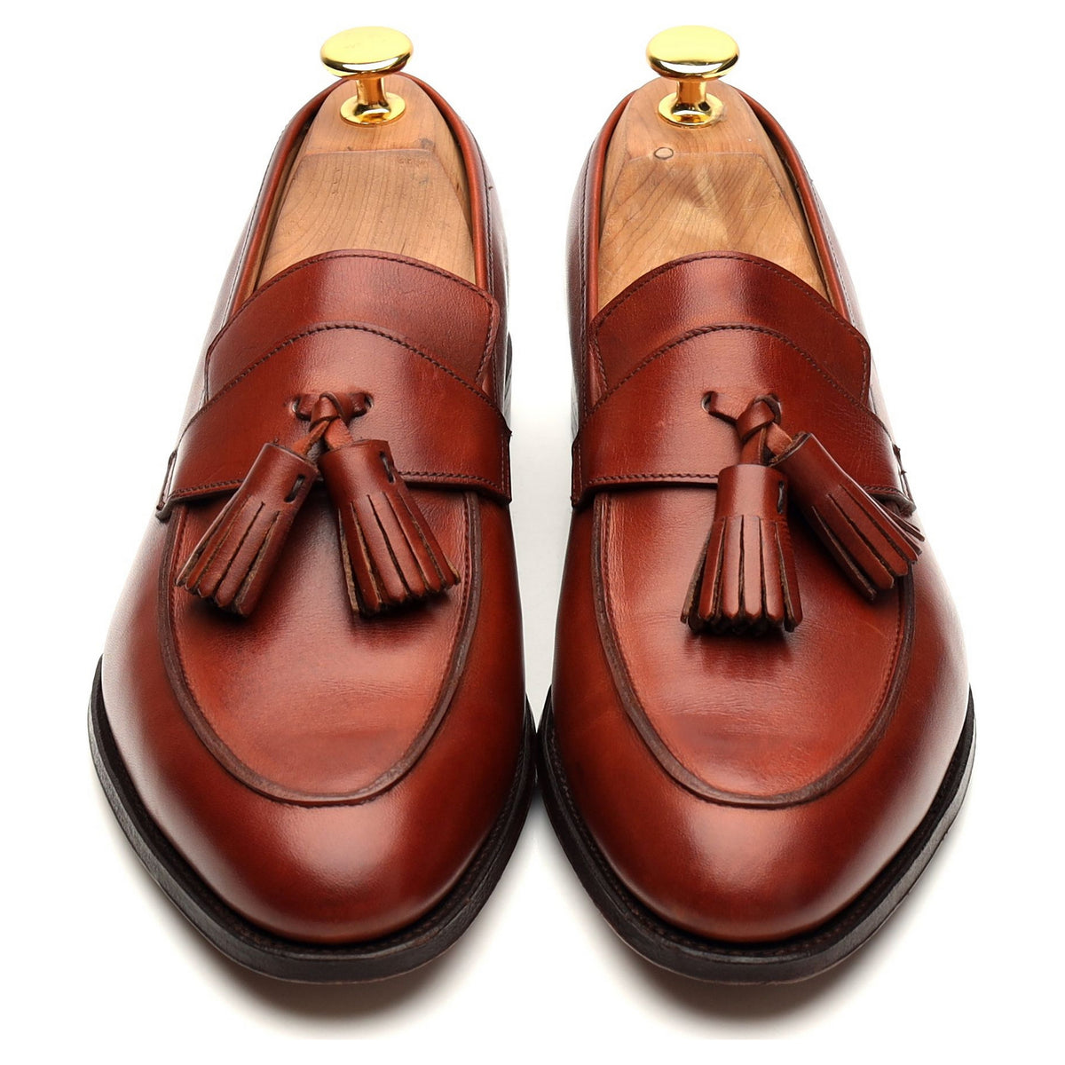 &#39;Sophie 2&#39; Tan Brown Leather Tassel Loafers UK 6 C