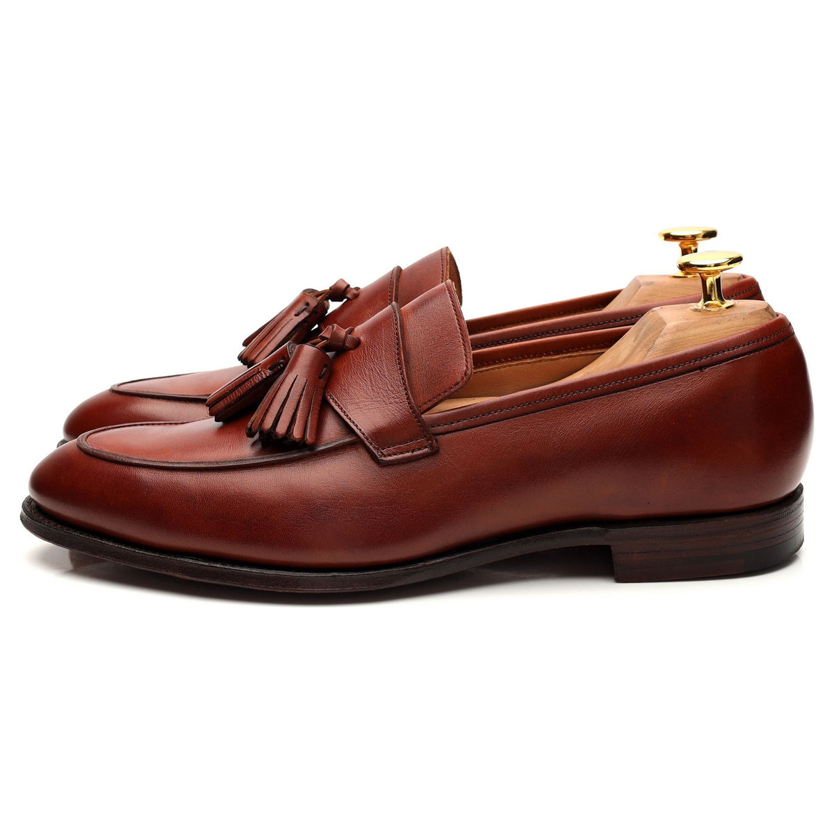 &#39;Sophie 2&#39; Tan Brown Leather Tassel Loafers UK 6 C