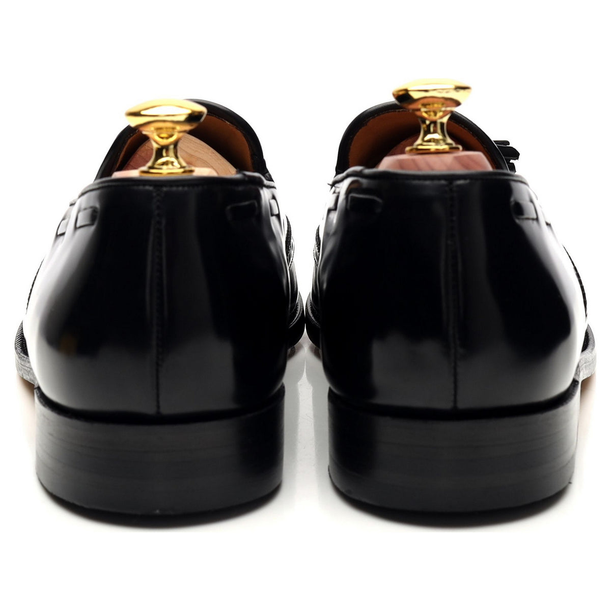 &#39;Clive&#39; Black Leather Tassel Loafers UK 7.5 F