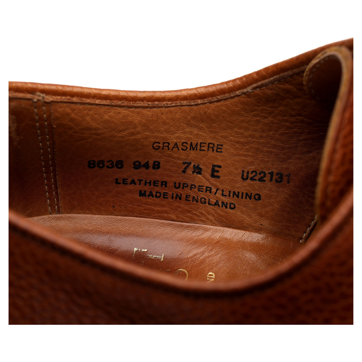 &#39;Grasmere&#39; Tan Brown Leather Derby UK 7.5 E