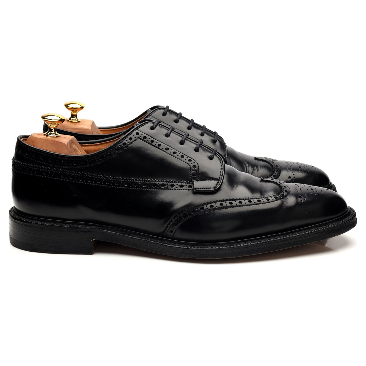 &#39;Grafton&#39; Black Leather Derby Brogue UK 12 F