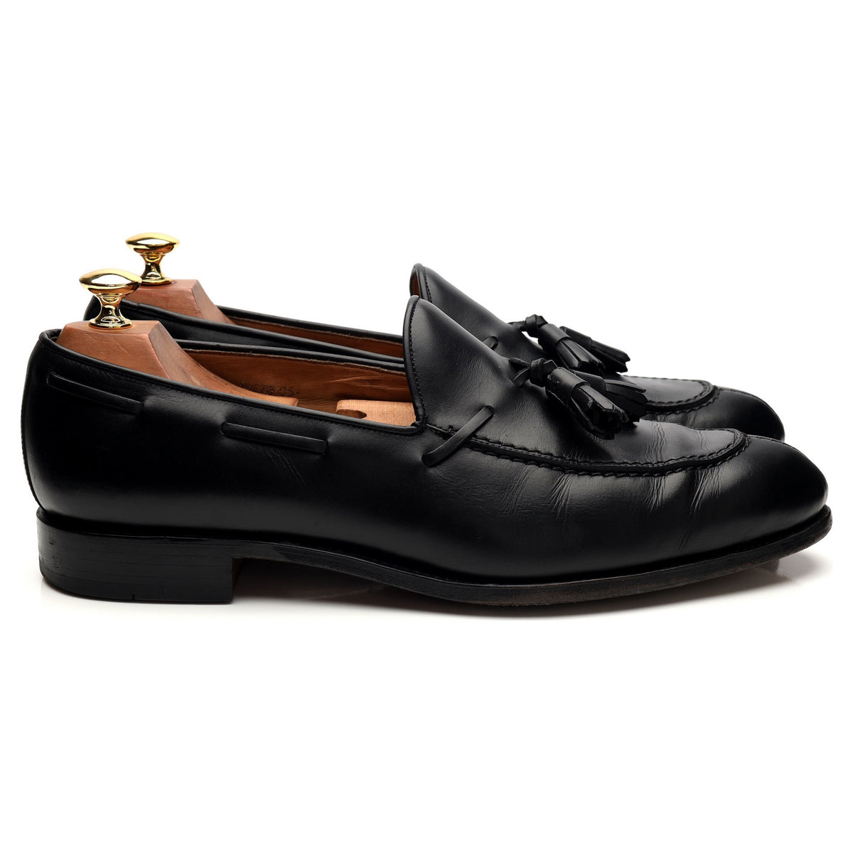 &#39;734&#39; Black Leather Tassel Loafer UK 10 EEE