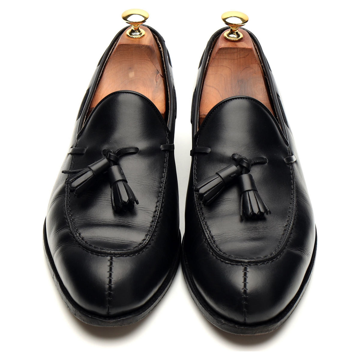 &#39;734&#39; Black Leather Tassel Loafer UK 10 EEE