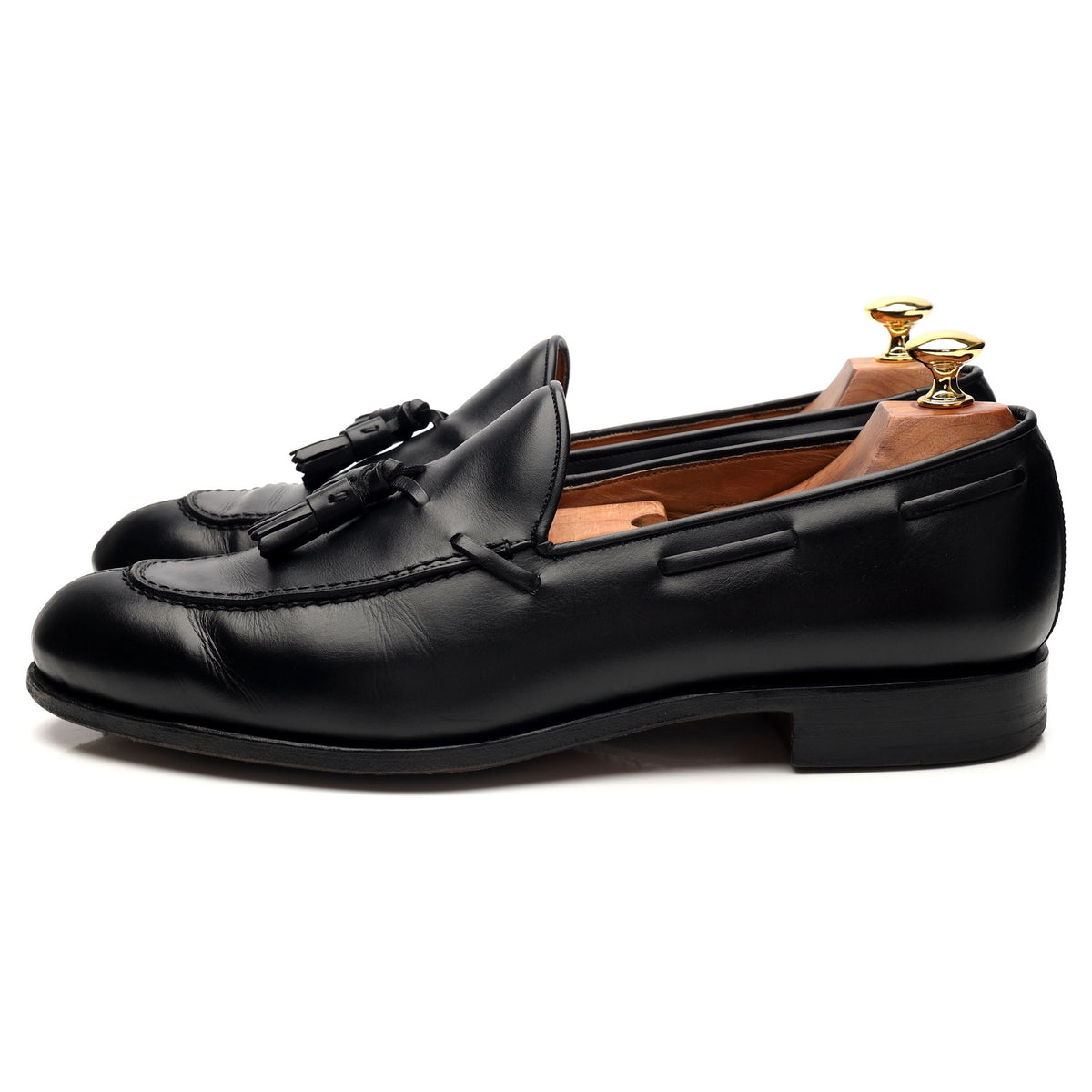 &#39;734&#39; Black Leather Tassel Loafer UK 10 EEE